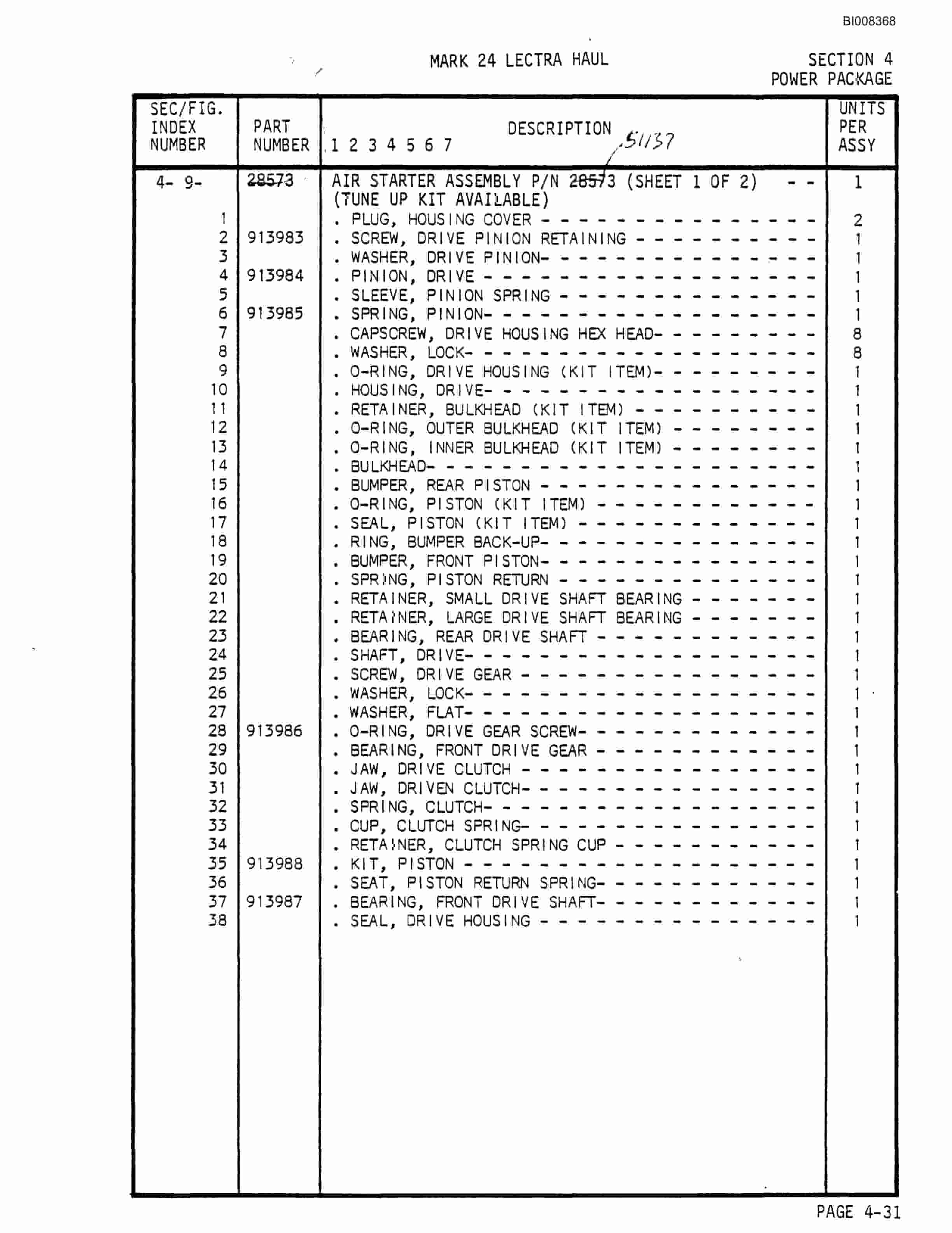 Bucyrus Mark 24 Illustrated Parts Catalog BI008368-2