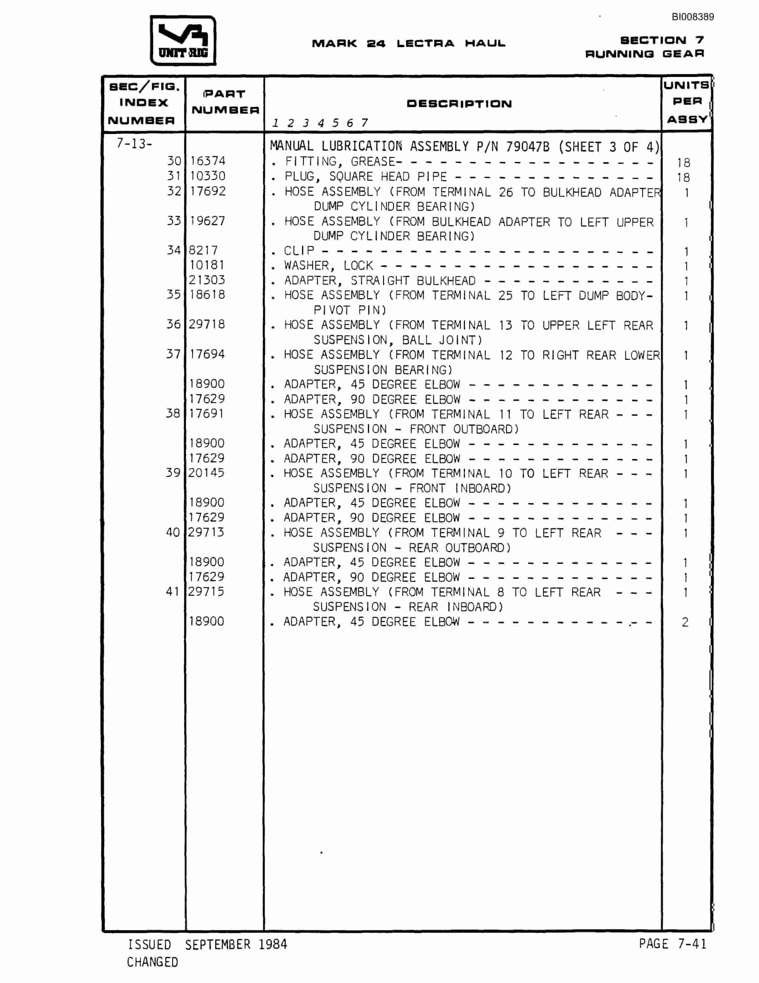 Bucyrus Mark 24 Illustrated Parts Catalog BI008389-5