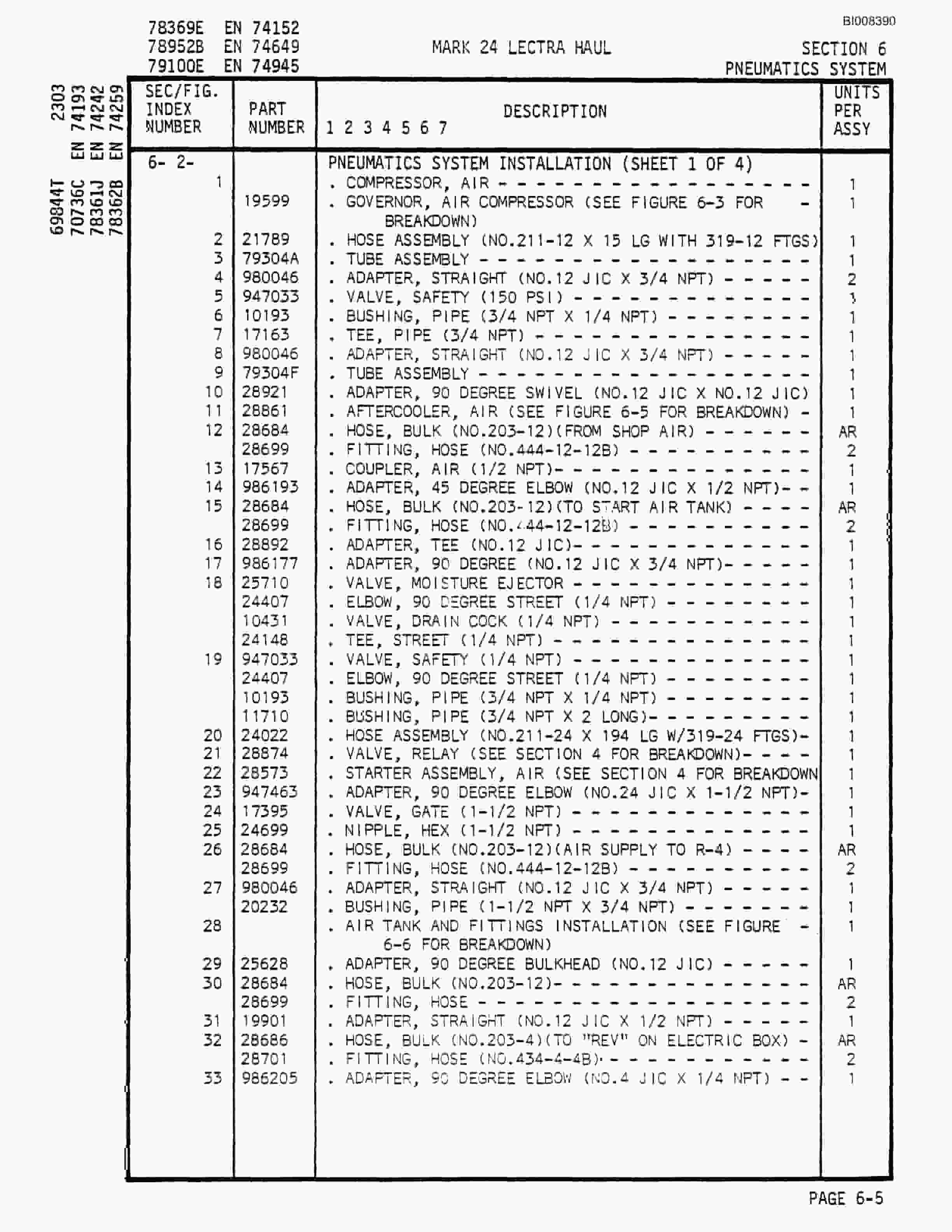 Bucyrus Mark 24 Illustrated Parts Catalog BI008390-4