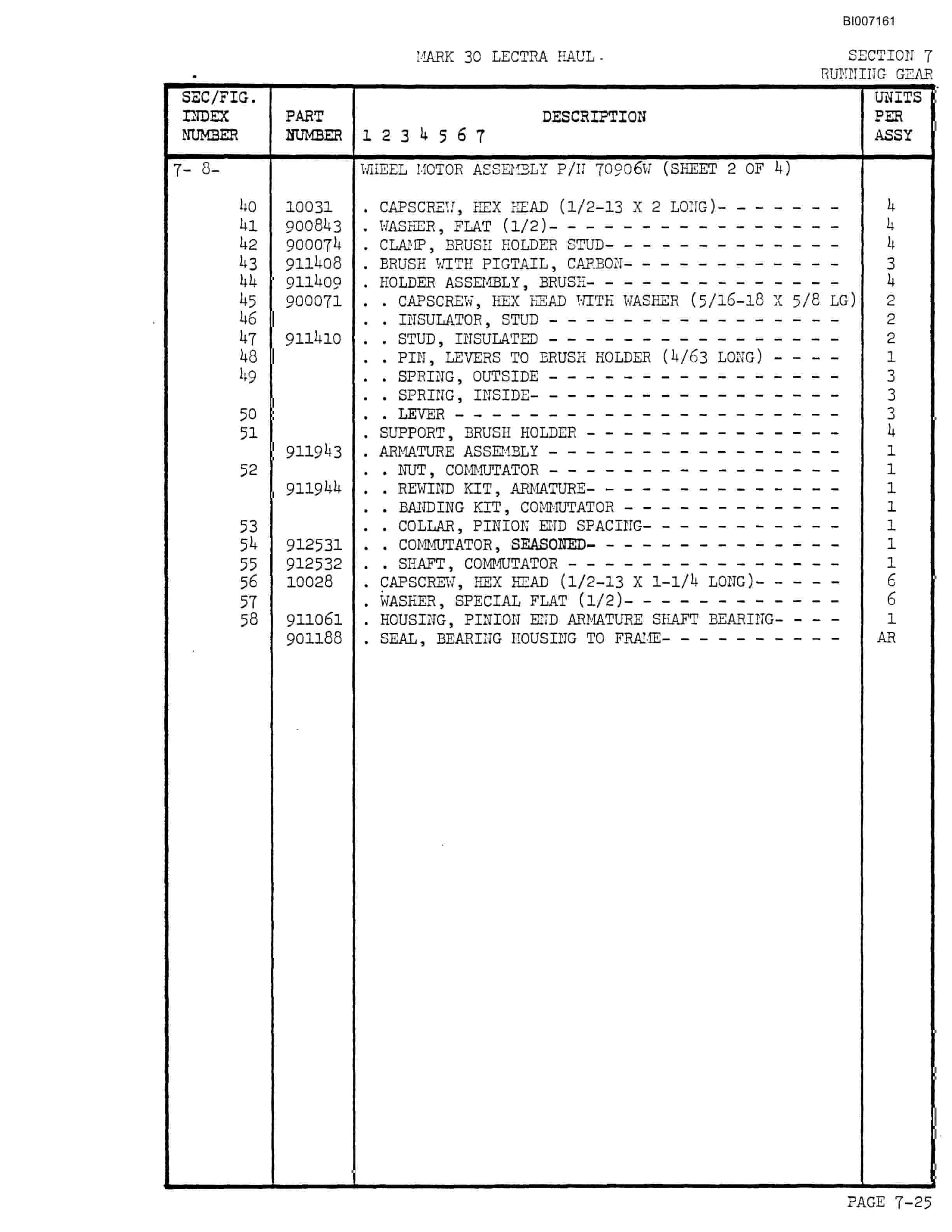 Bucyrus Mark 30 Illustrated Parts Catalog BI007161-5