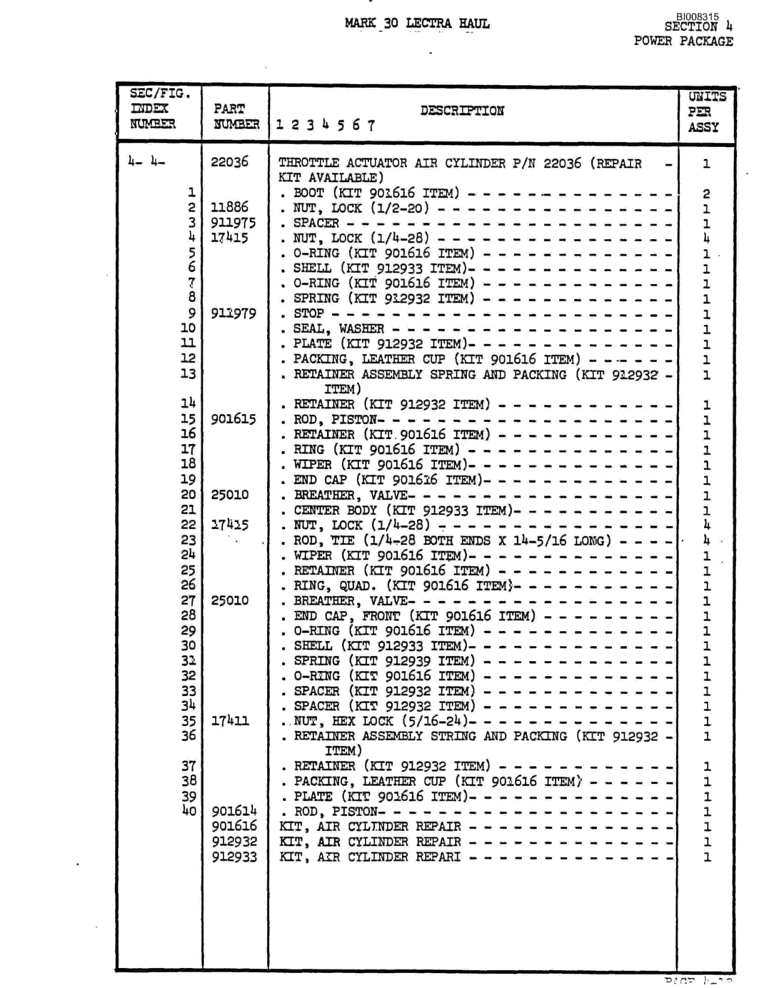 Bucyrus Mark 30 Illustrated Parts Catalog BI008315-2