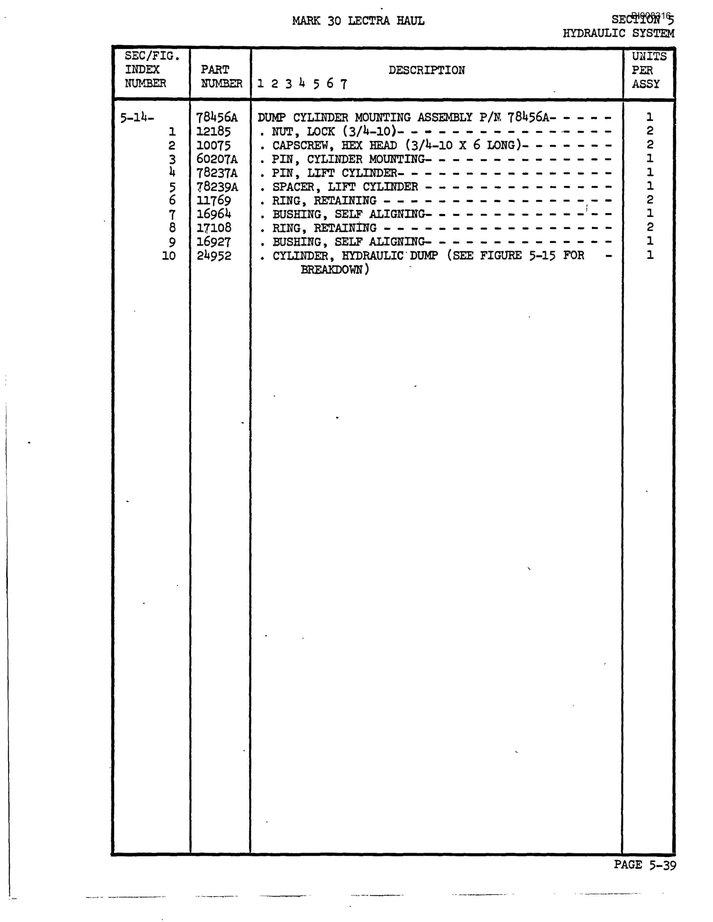 Bucyrus Mark 30 Illustrated Parts Catalog BI008316-3