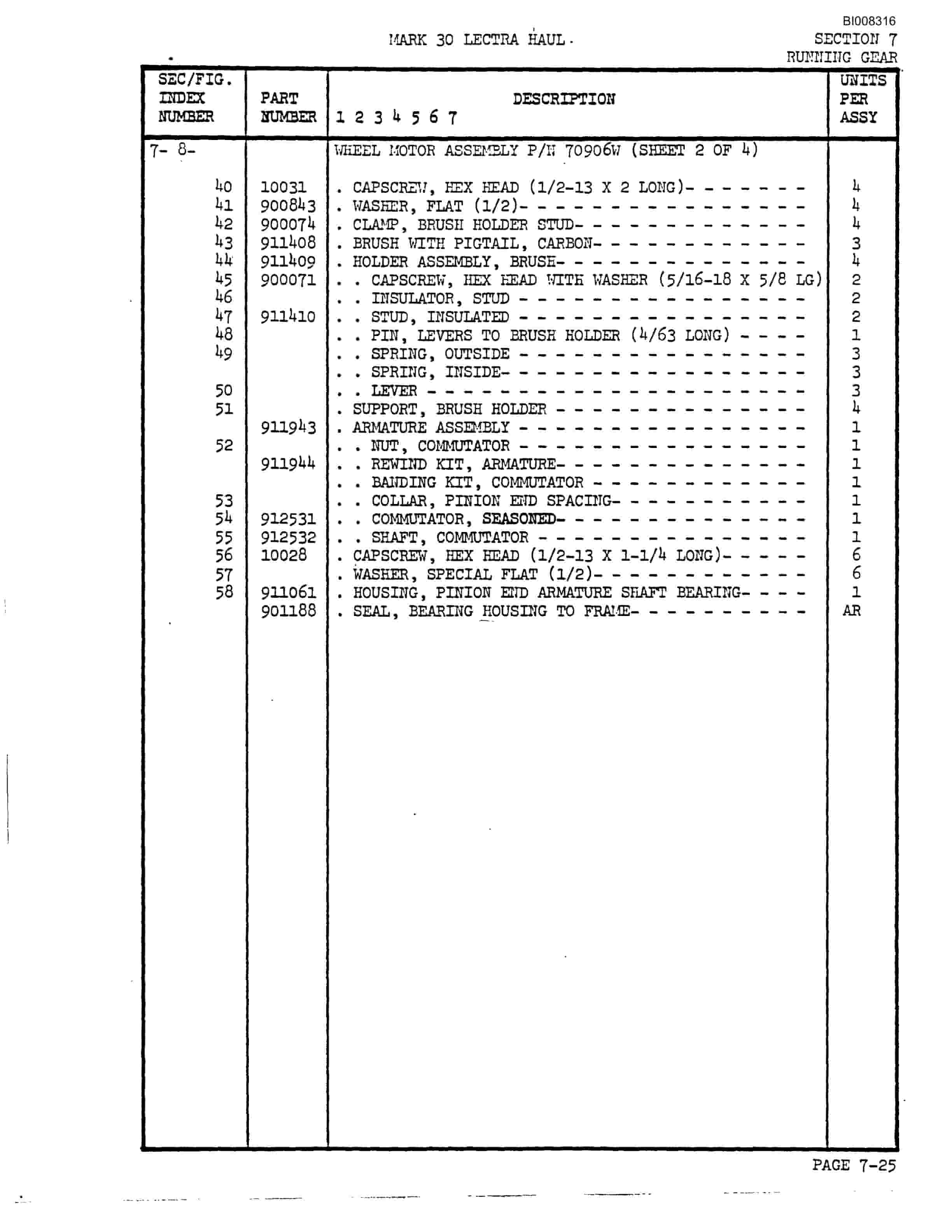 Bucyrus Mark 30 Illustrated Parts Catalog BI008316-5