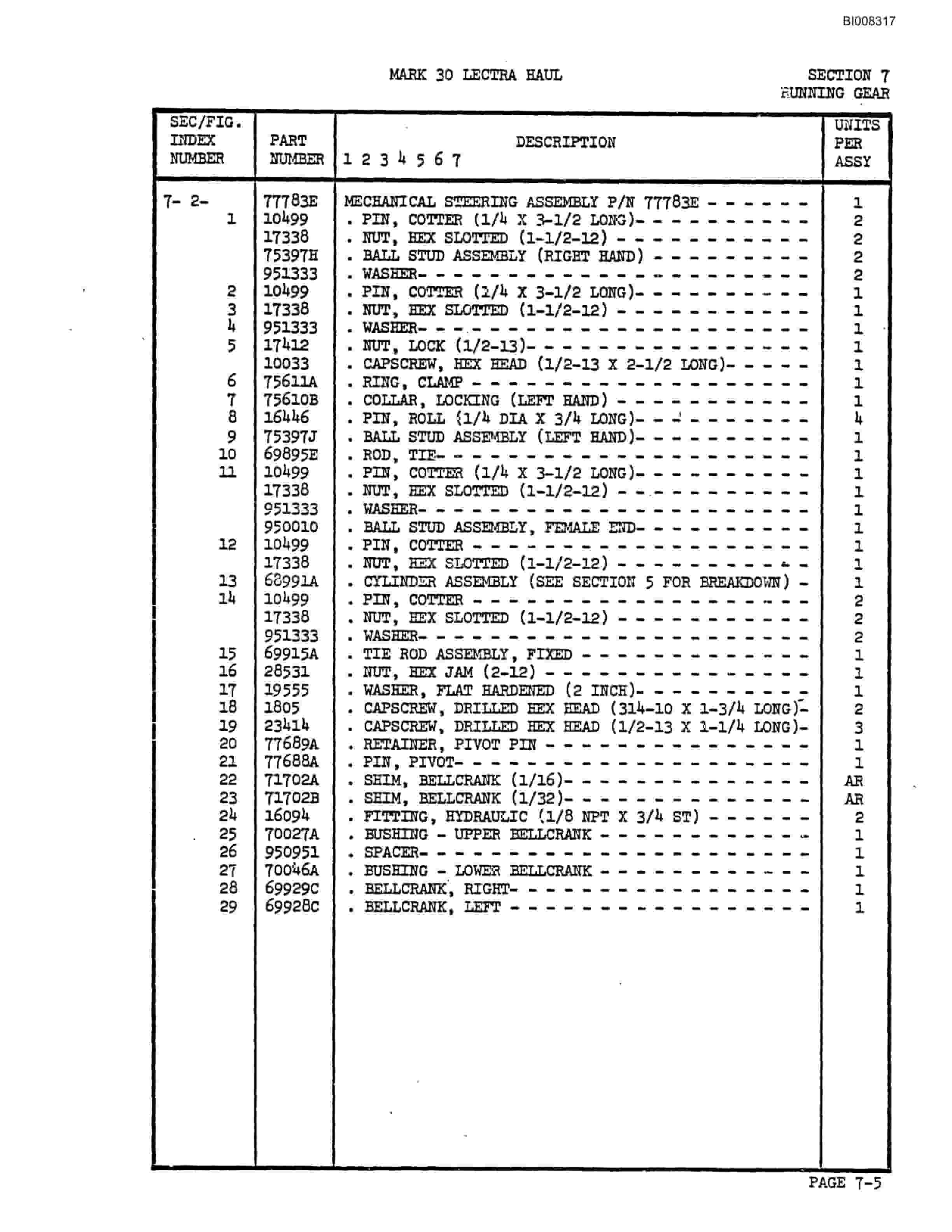 Bucyrus Mark 30 Illustrated Parts Catalog BI008317-4