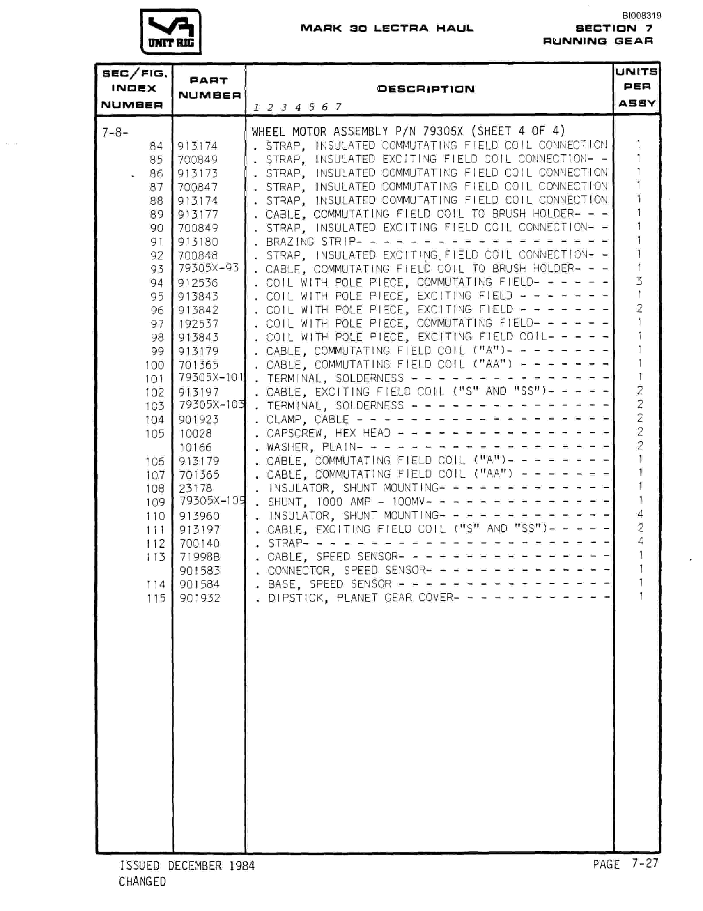 Bucyrus Mark 30 Illustrated Parts Catalog BI008319-5