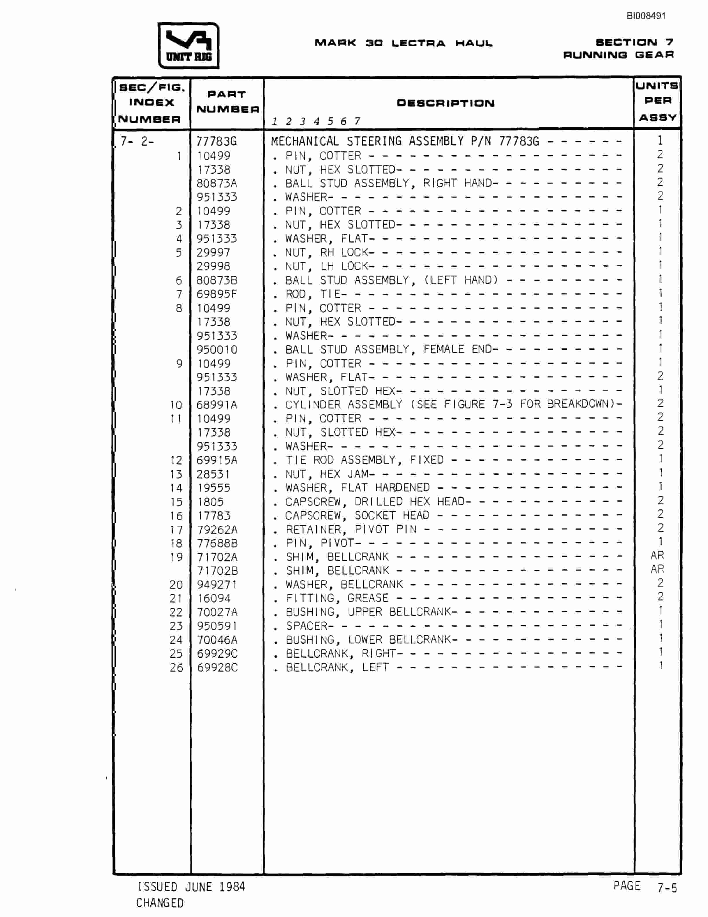 Bucyrus Mark 30 Illustrated Parts Catalog BI008491-4