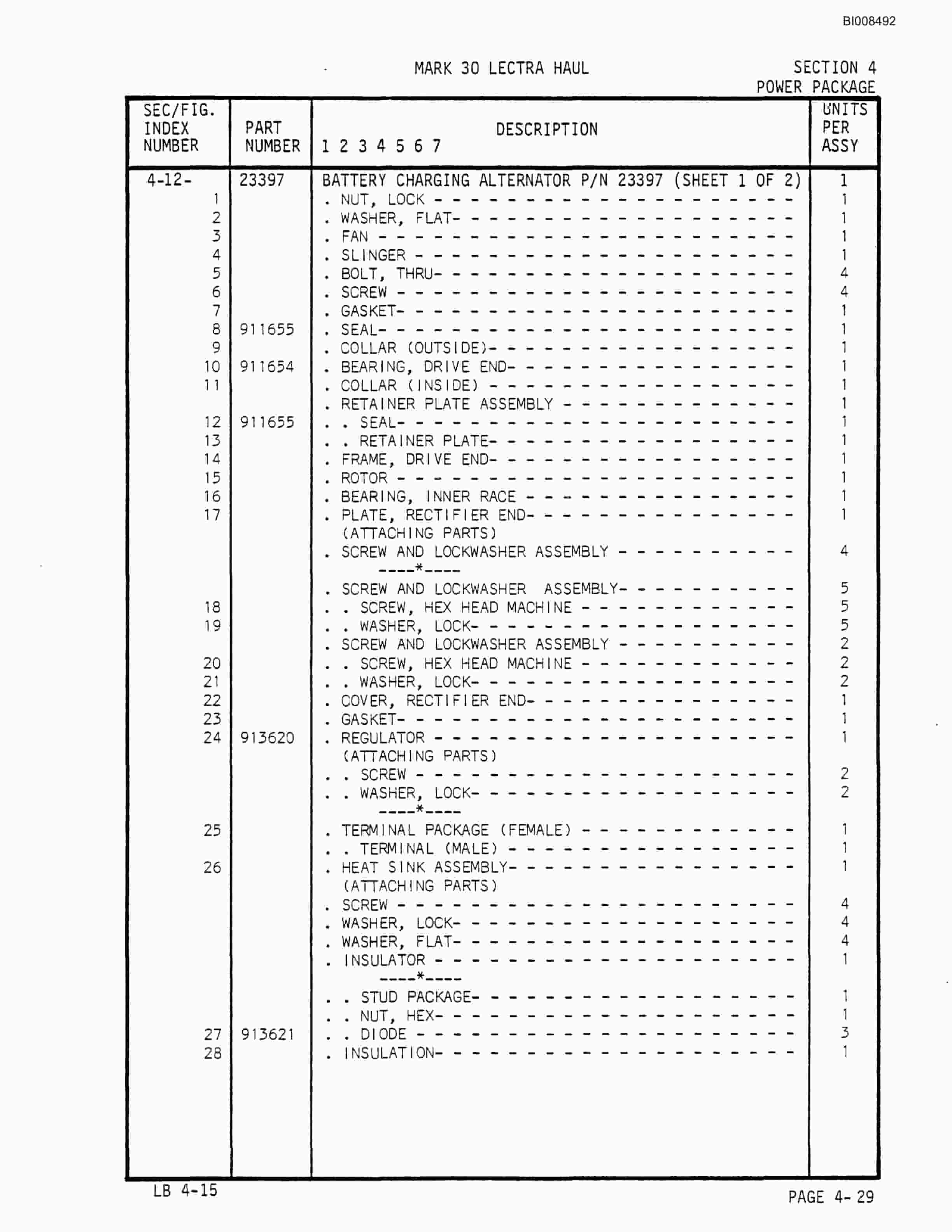 Bucyrus Mark 30 Illustrated Parts Catalog BI008492-2