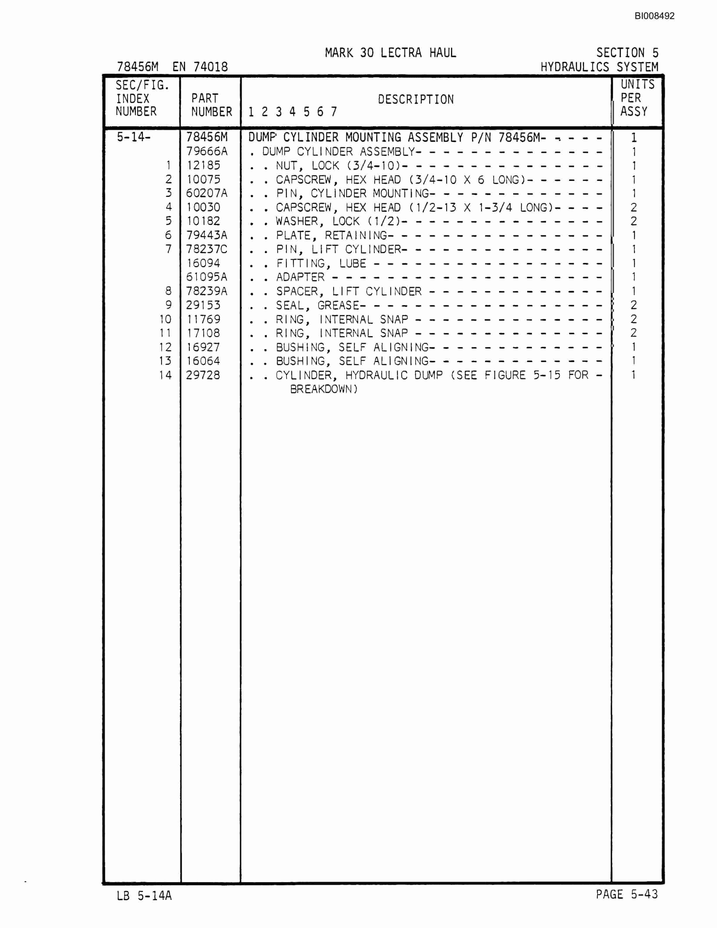 Bucyrus Mark 30 Illustrated Parts Catalog BI008492-3