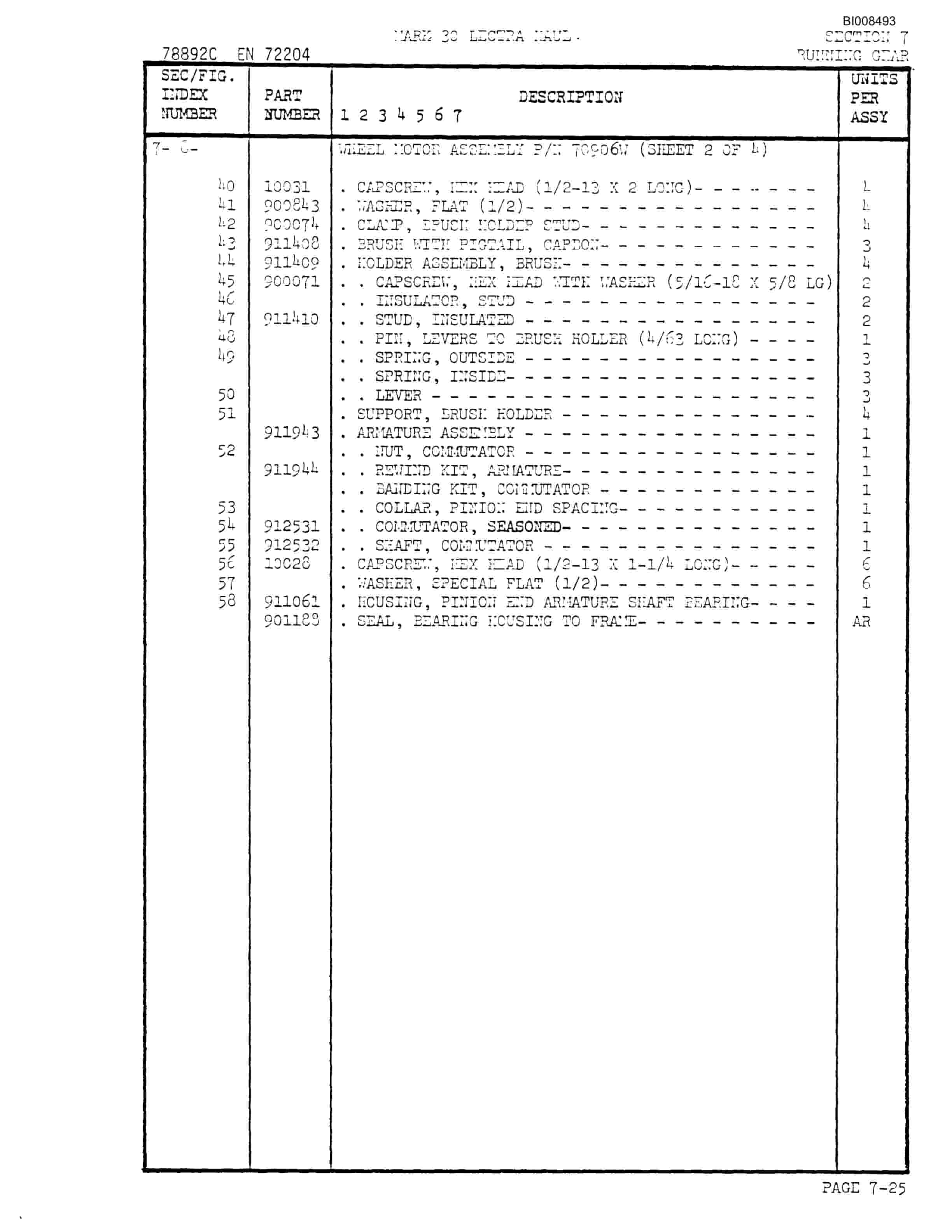 Bucyrus Mark 30 Illustrated Parts Catalog BI008493-5