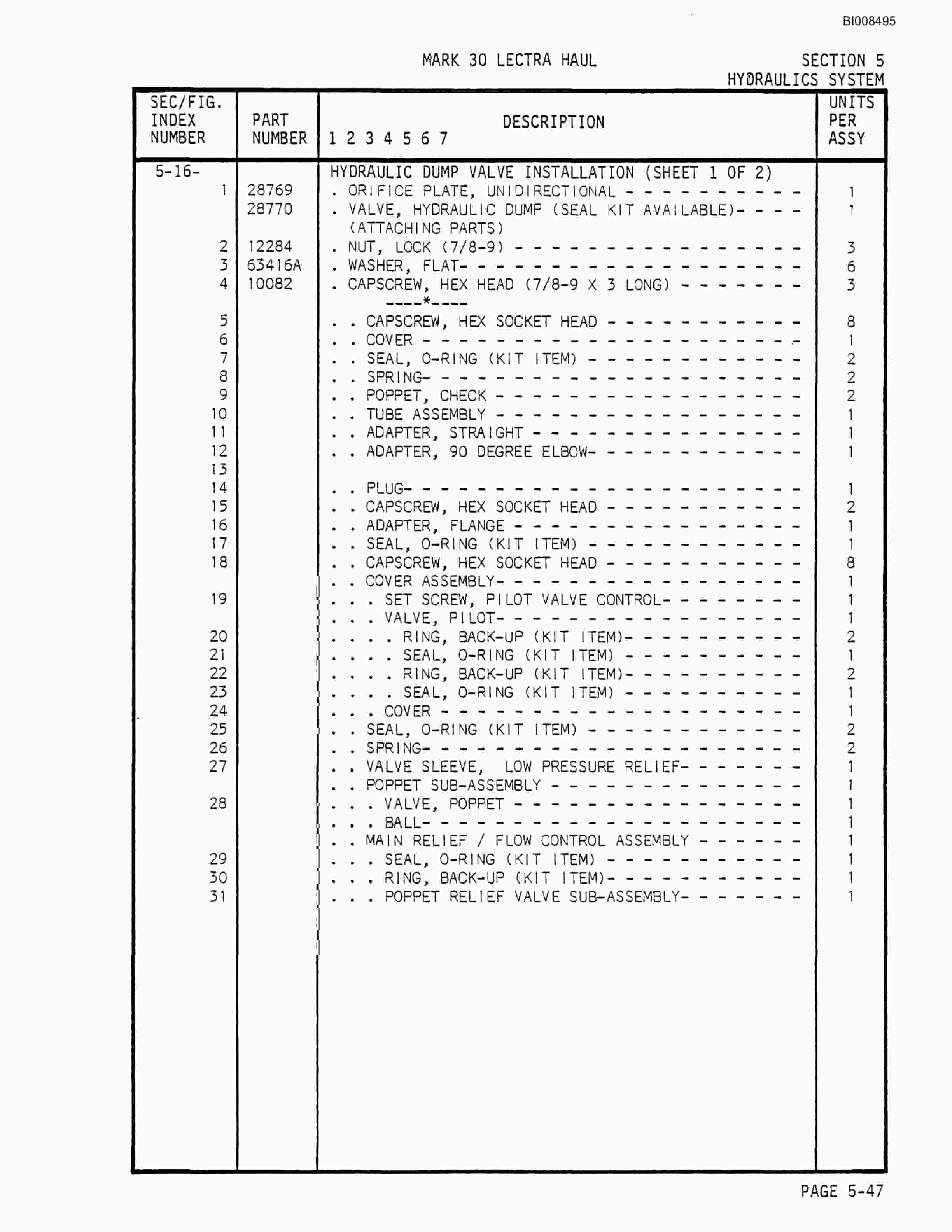 Bucyrus Mark 30 Illustrated Parts Catalog BI008495-3