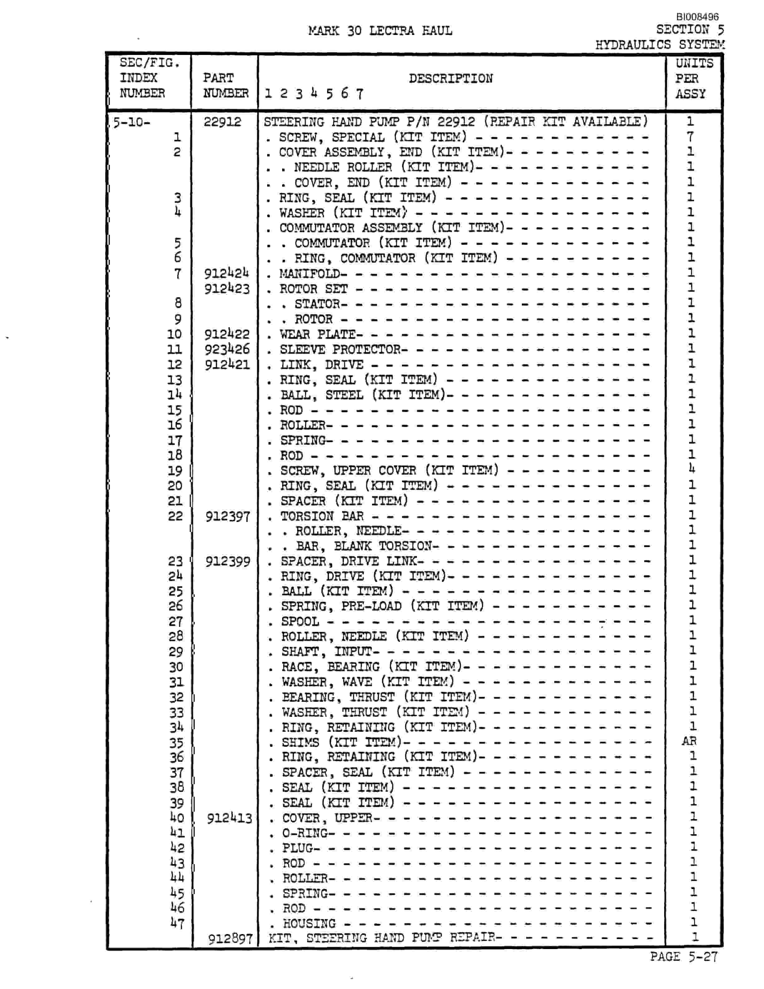 Bucyrus Mark 30 Illustrated Parts Catalog BI008496-3