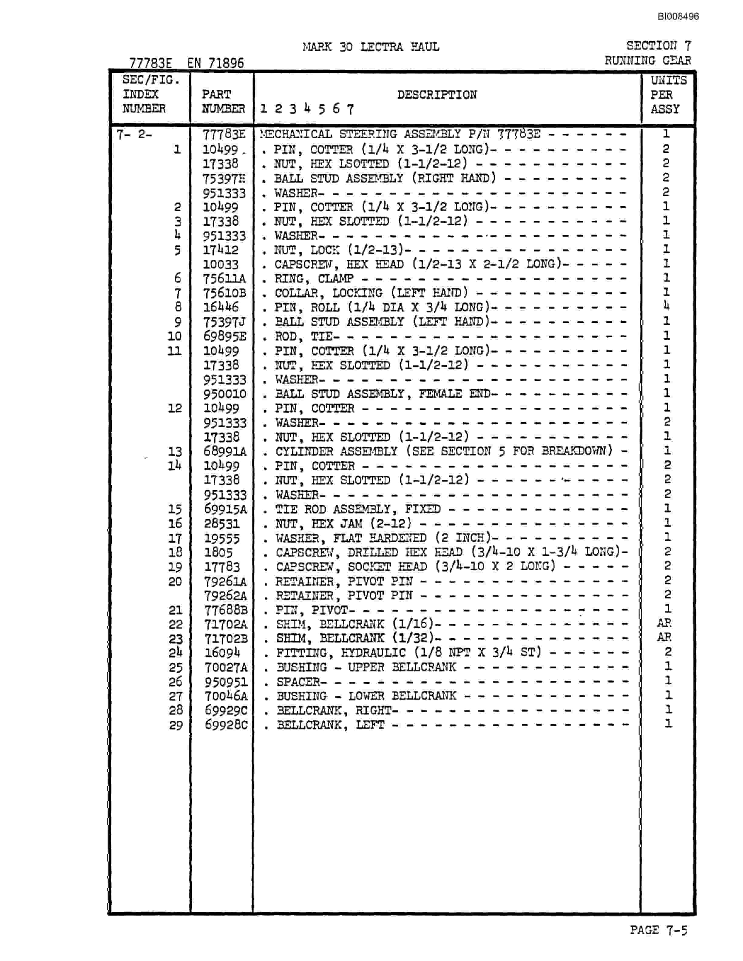 Bucyrus Mark 30 Illustrated Parts Catalog BI008496-5