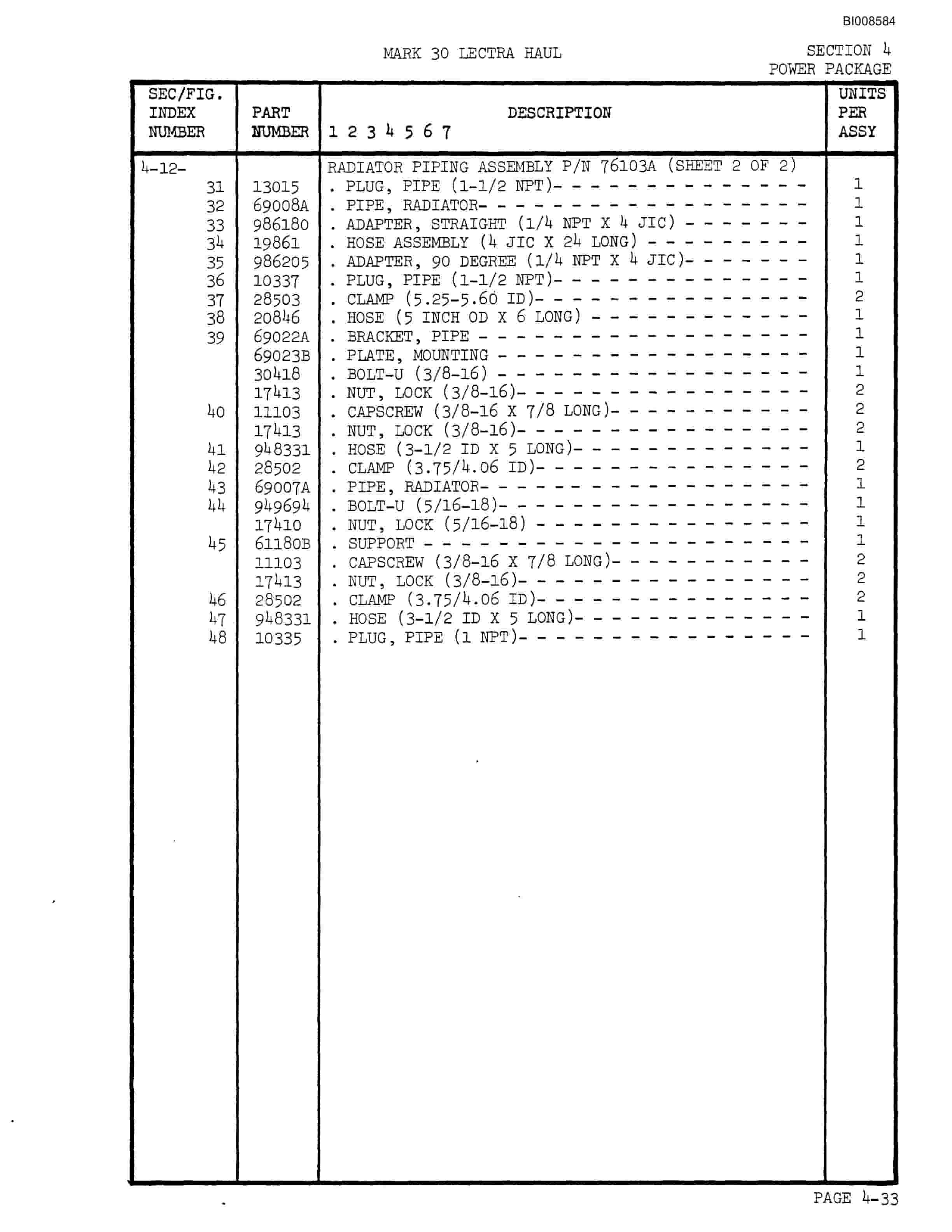 Bucyrus Mark 30 Illustrated Parts Catalog BI008584-2