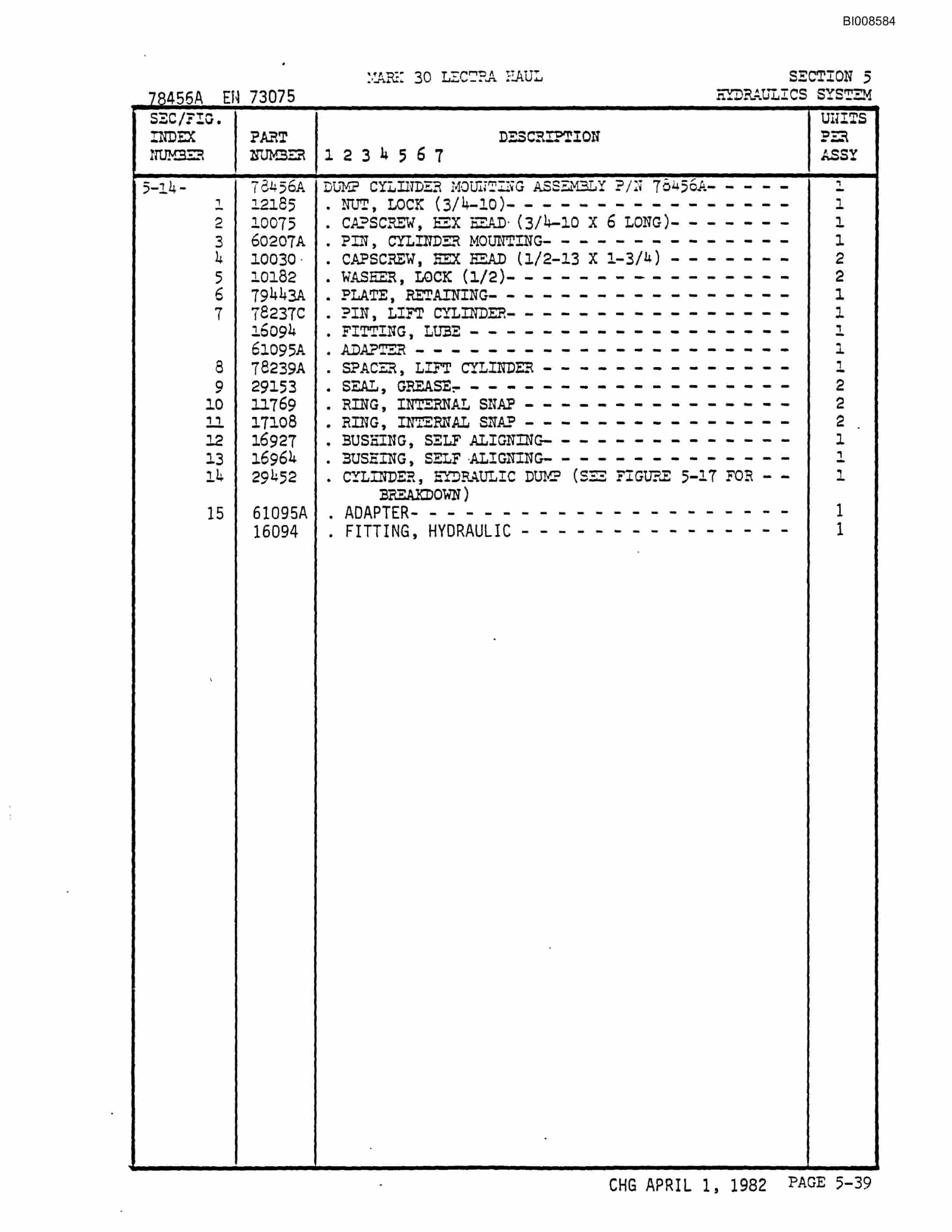 Bucyrus Mark 30 Illustrated Parts Catalog BI008584-3