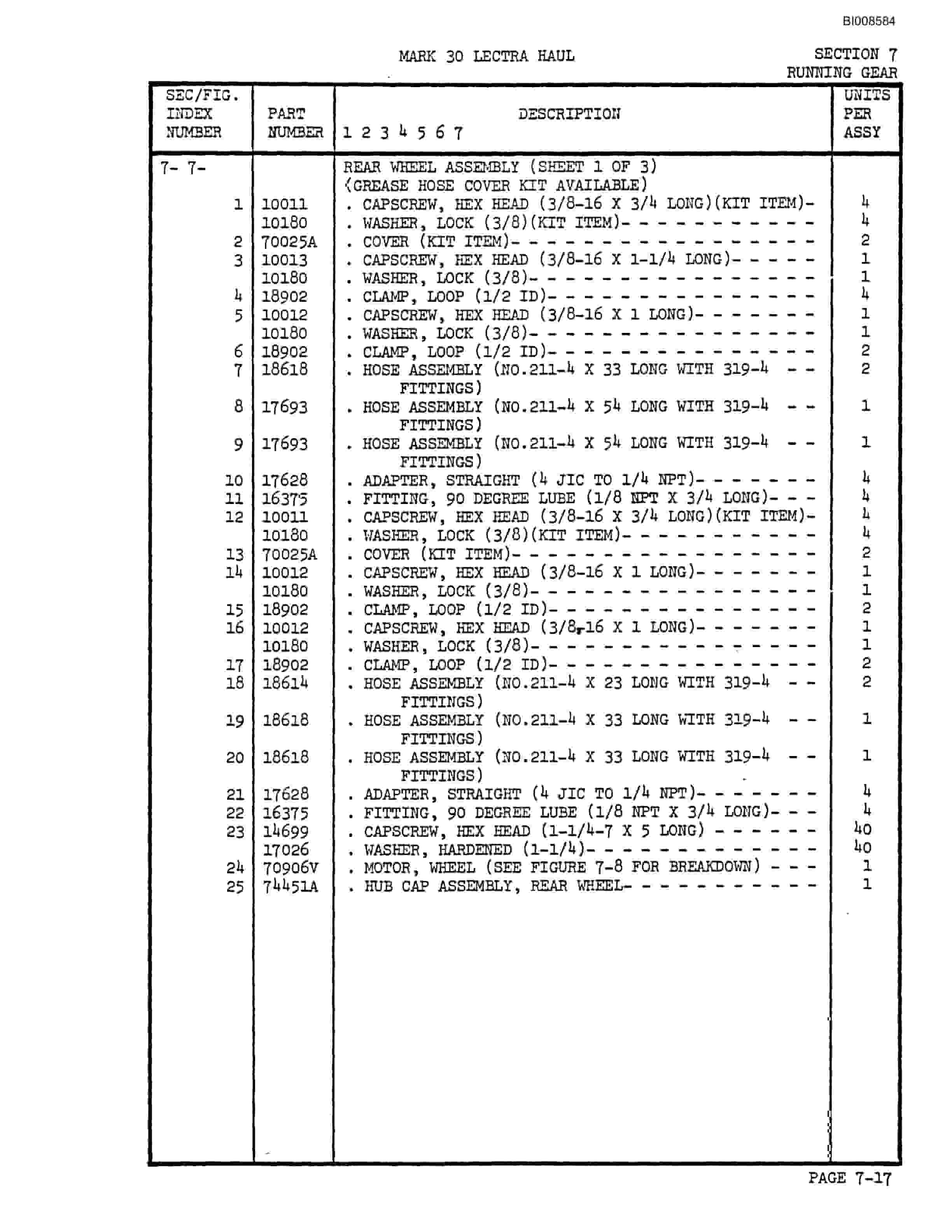 Bucyrus Mark 30 Illustrated Parts Catalog BI008584-5