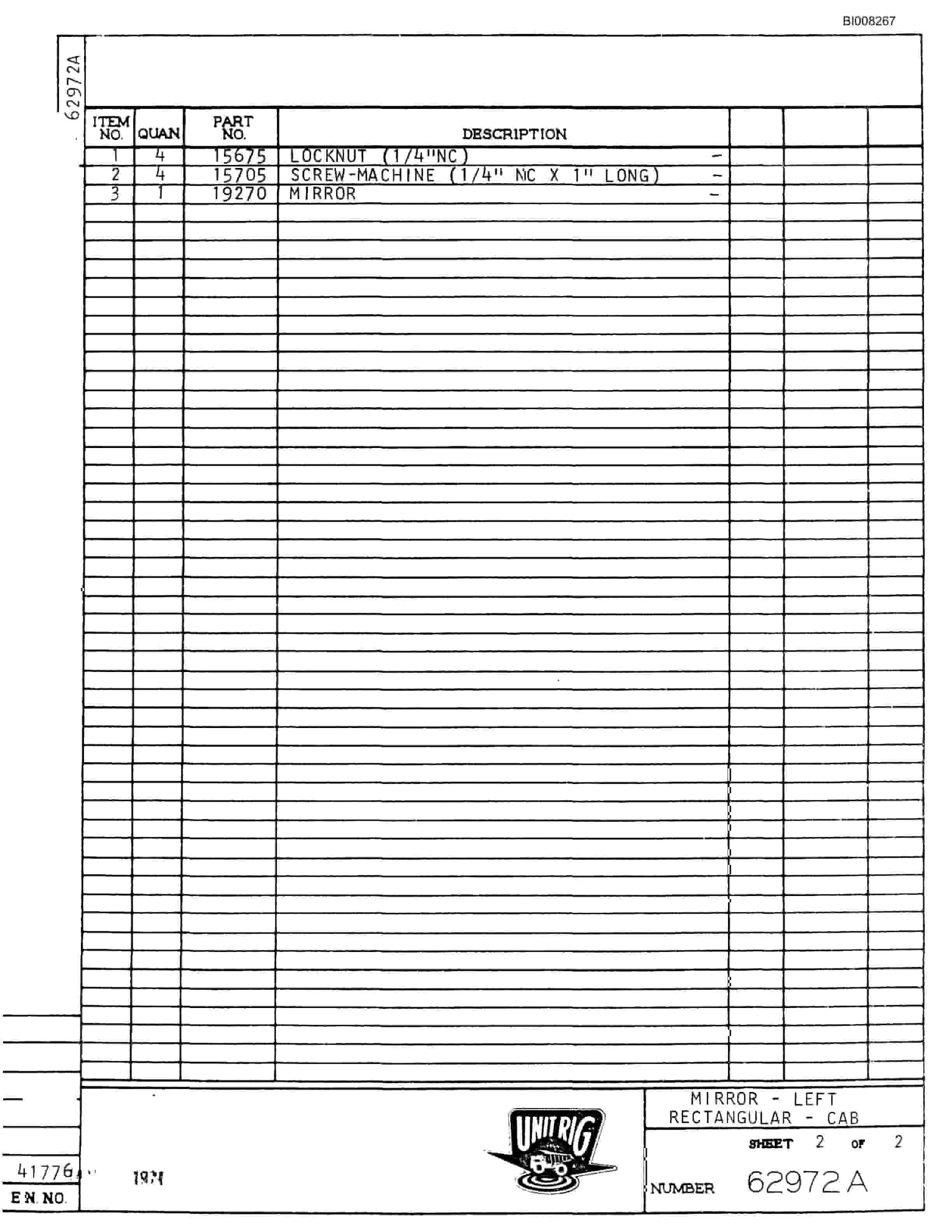 Bucyrus Mark 30 Parts Catalog BI008267-3