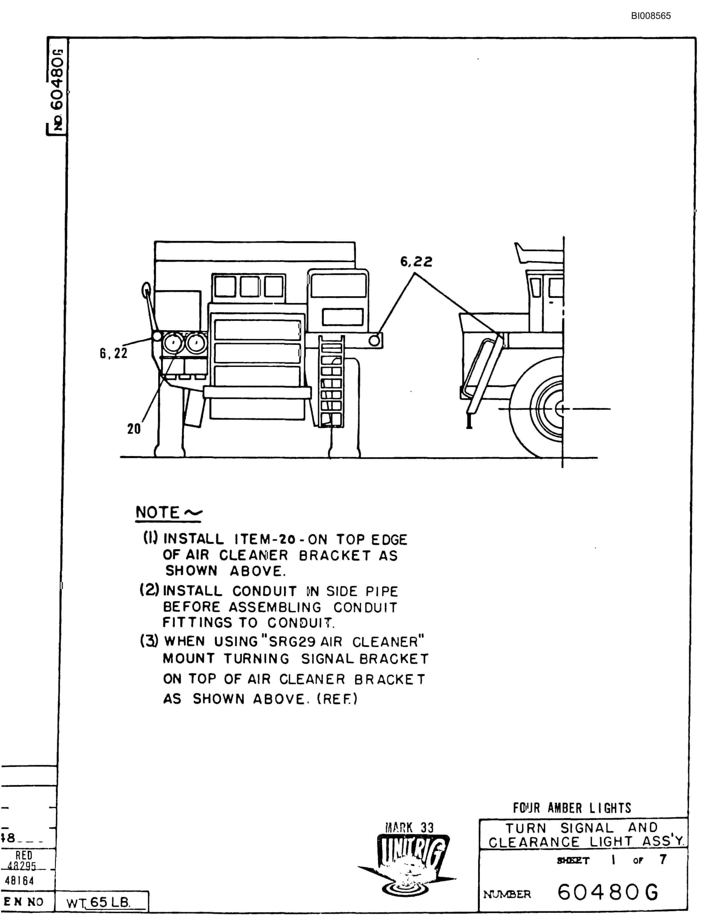 Bucyrus Mark 33 Parts Catalog BI008565-3