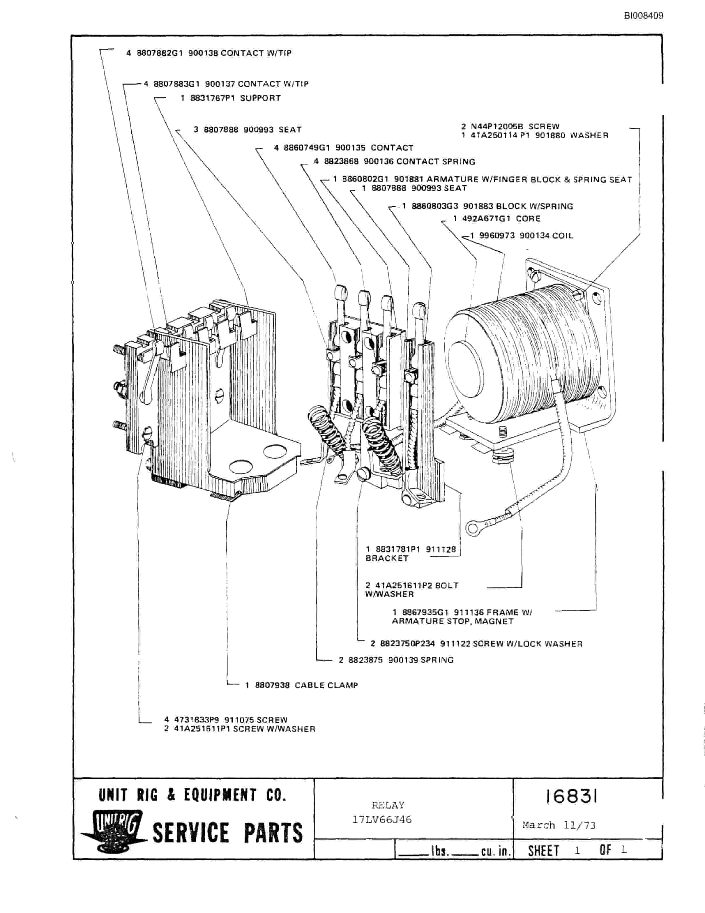 Bucyrus Mark 36 Assembly Parts Catalog BI008409-3