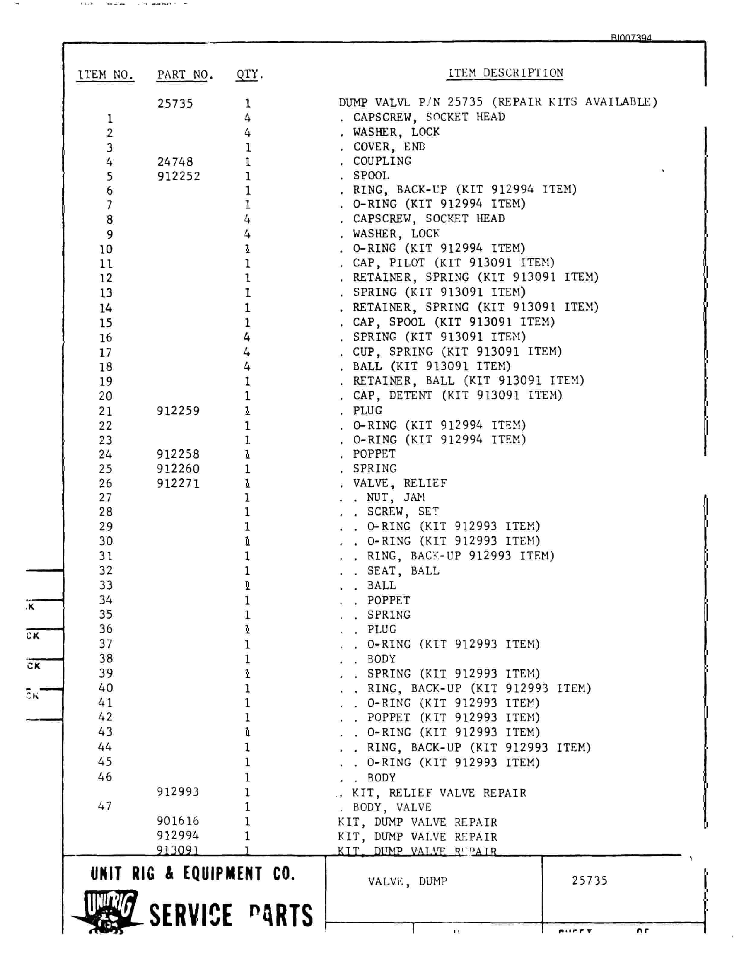 Bucyrus Mark 36 Illustrated Parts Catalog BI007394-4