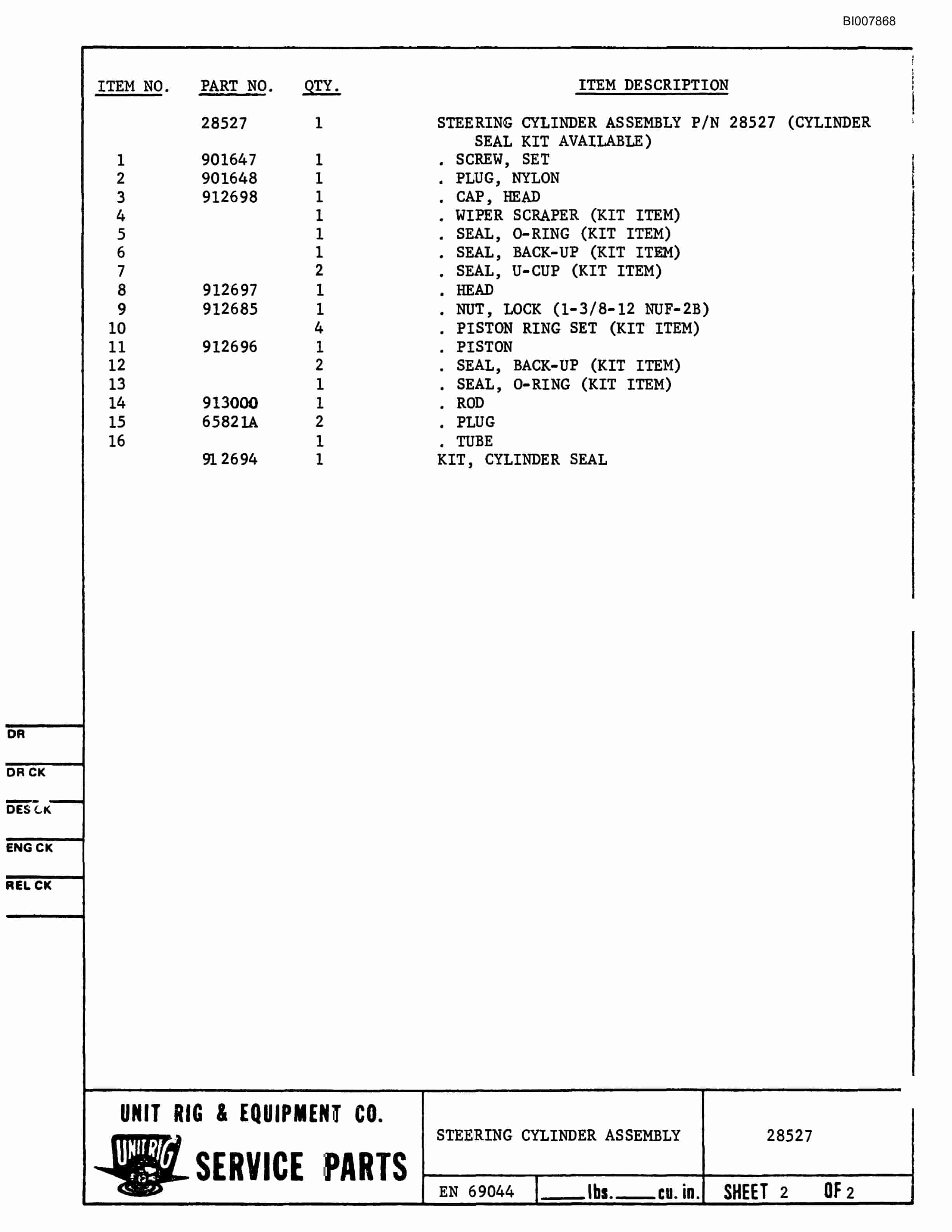 Bucyrus Mark 36 Illustrated Parts Catalog BI007868-4