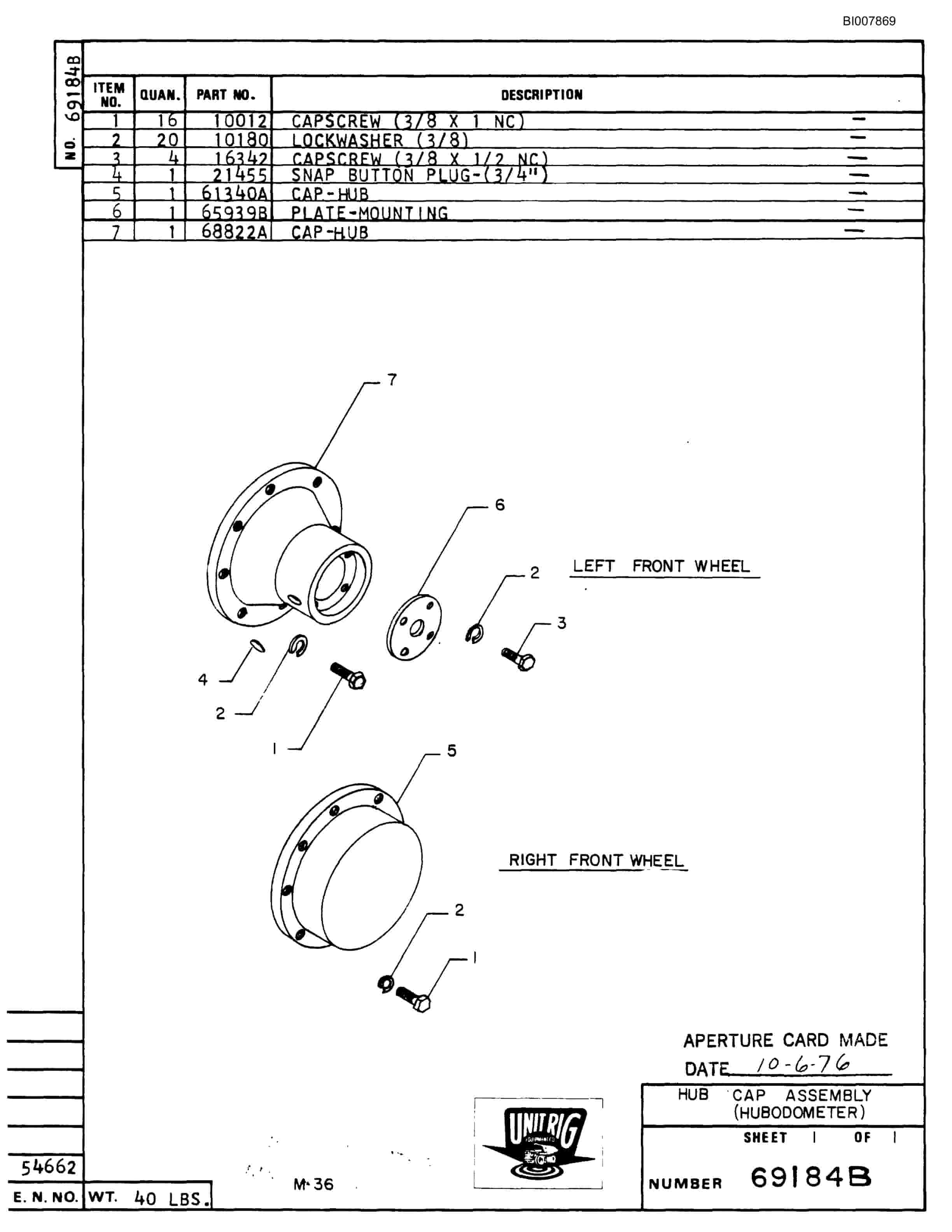 Bucyrus Mark 36 Illustrated Parts Catalog BI007869-2