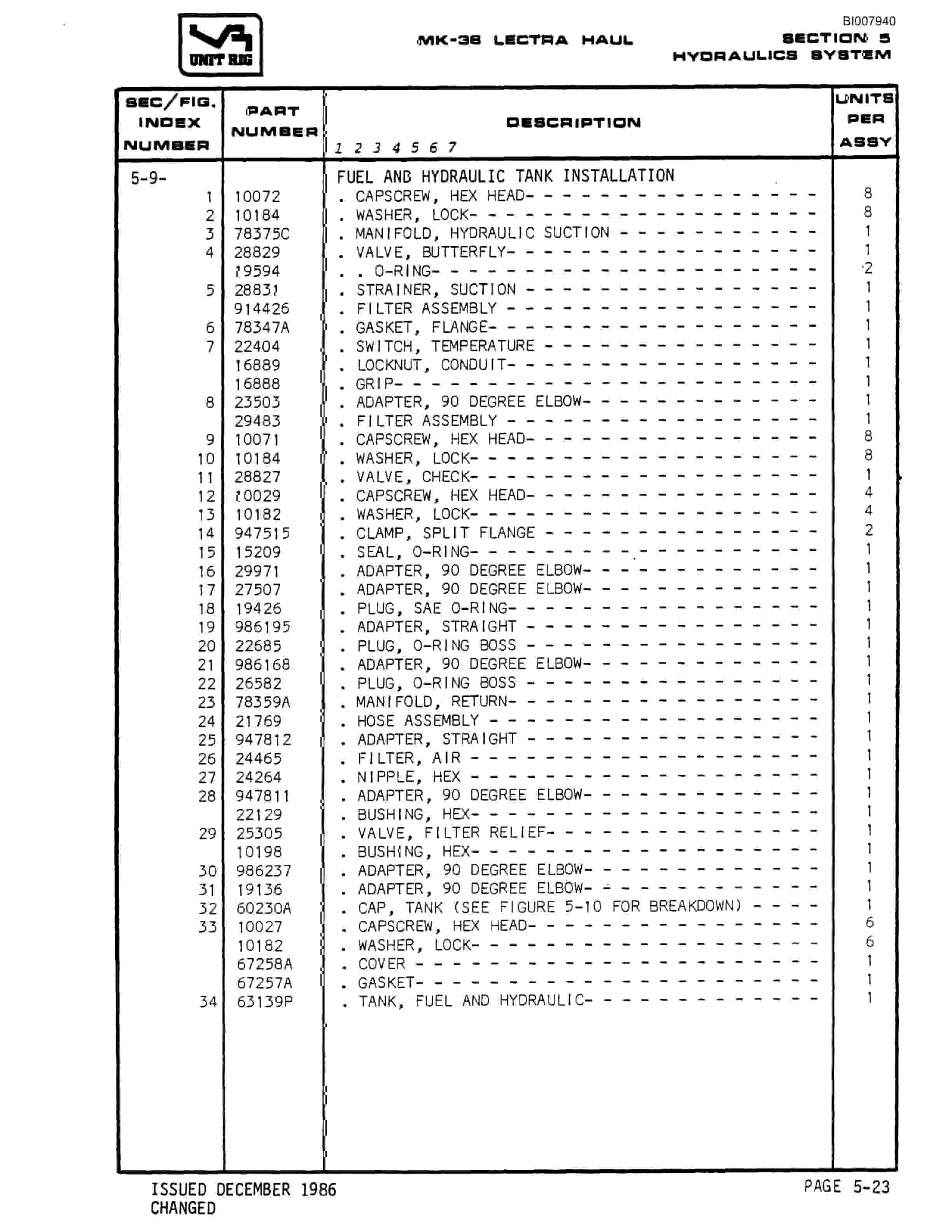 Bucyrus Mark 36 Illustrated Parts Catalog BI007940-2
