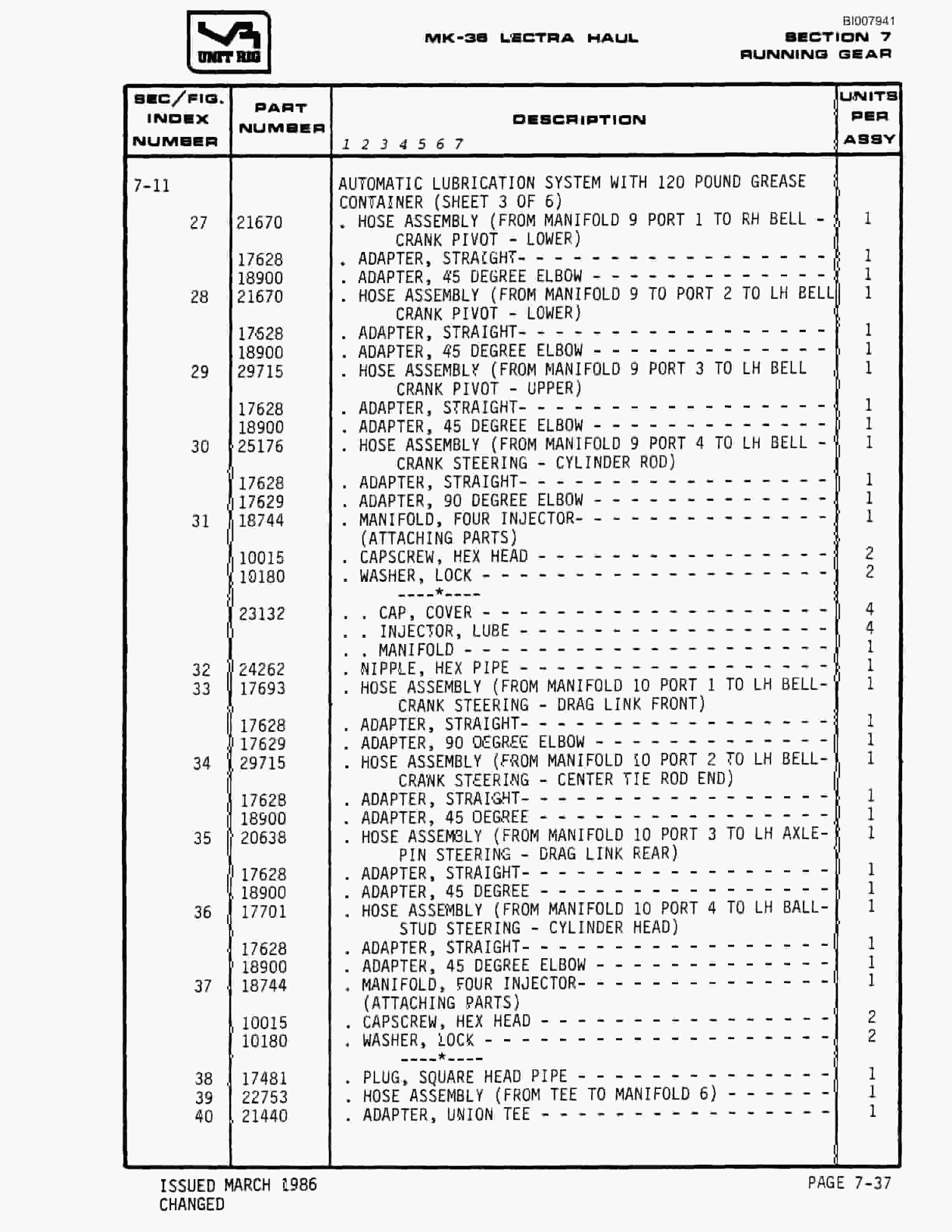 Bucyrus Mark 36 Illustrated Parts Catalog BI007941-5