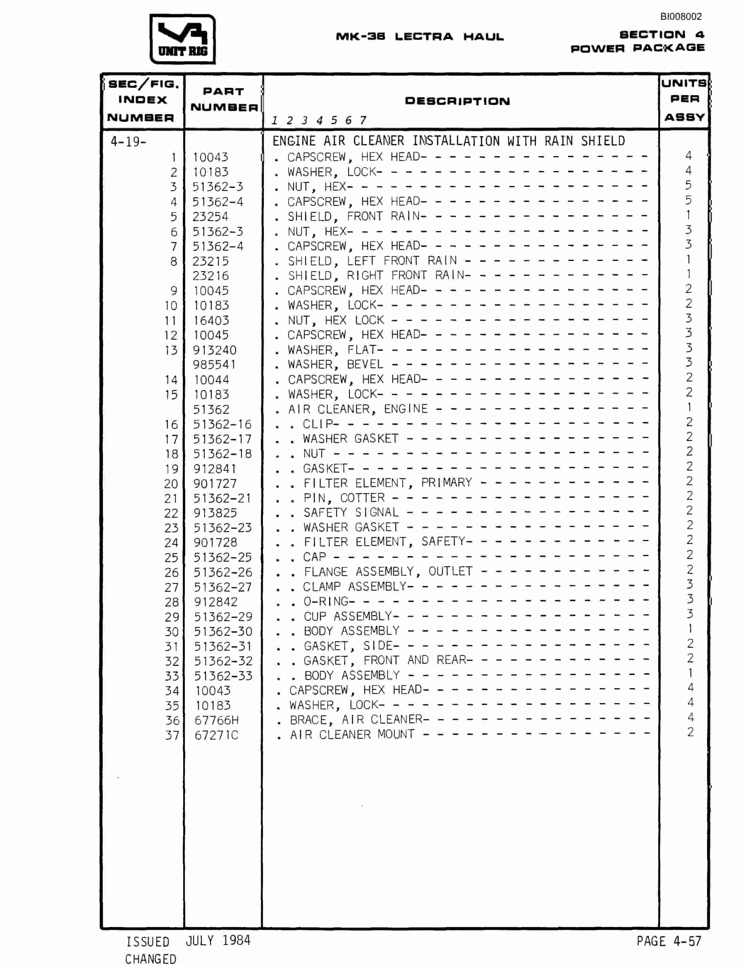 Bucyrus Mark 36 Illustrated Parts Catalog BI008002-2