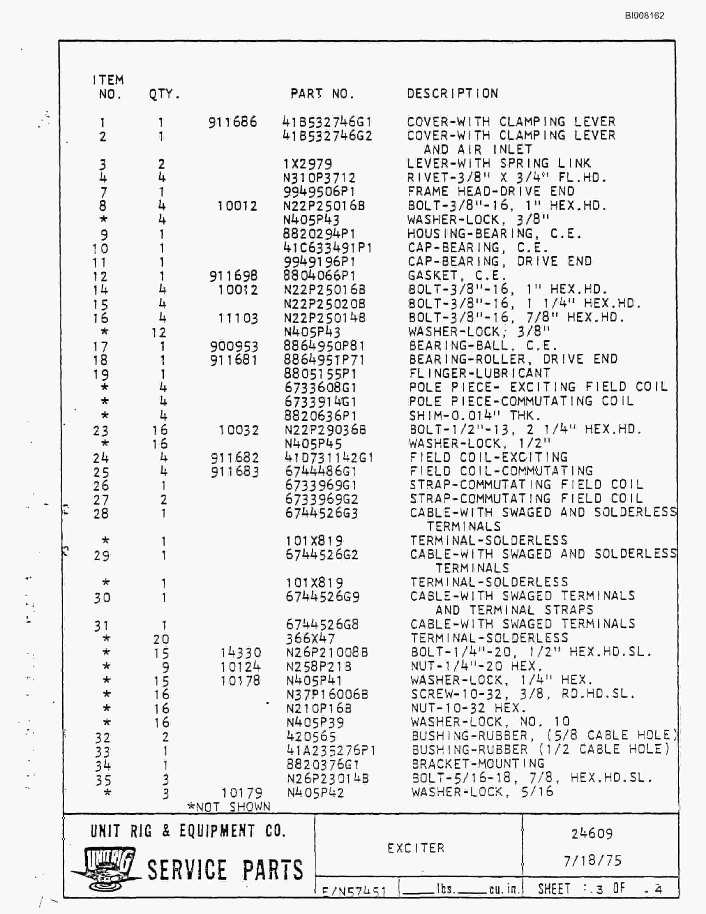Bucyrus Mark 36 Illustrated Parts Catalog BI008162-3