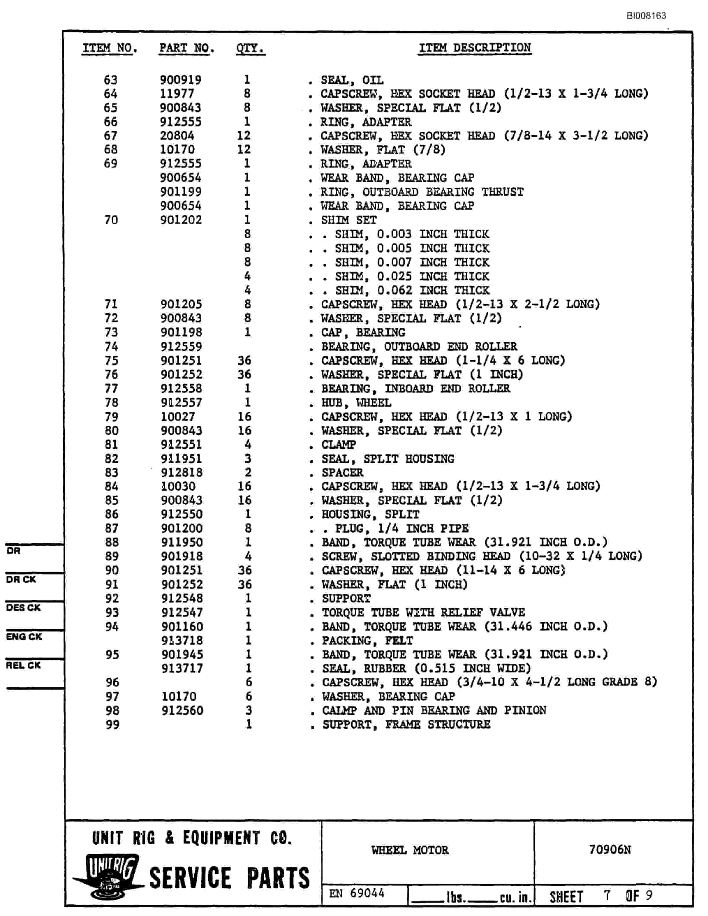 Bucyrus Mark 36 Illustrated Parts Catalog BI008163-4