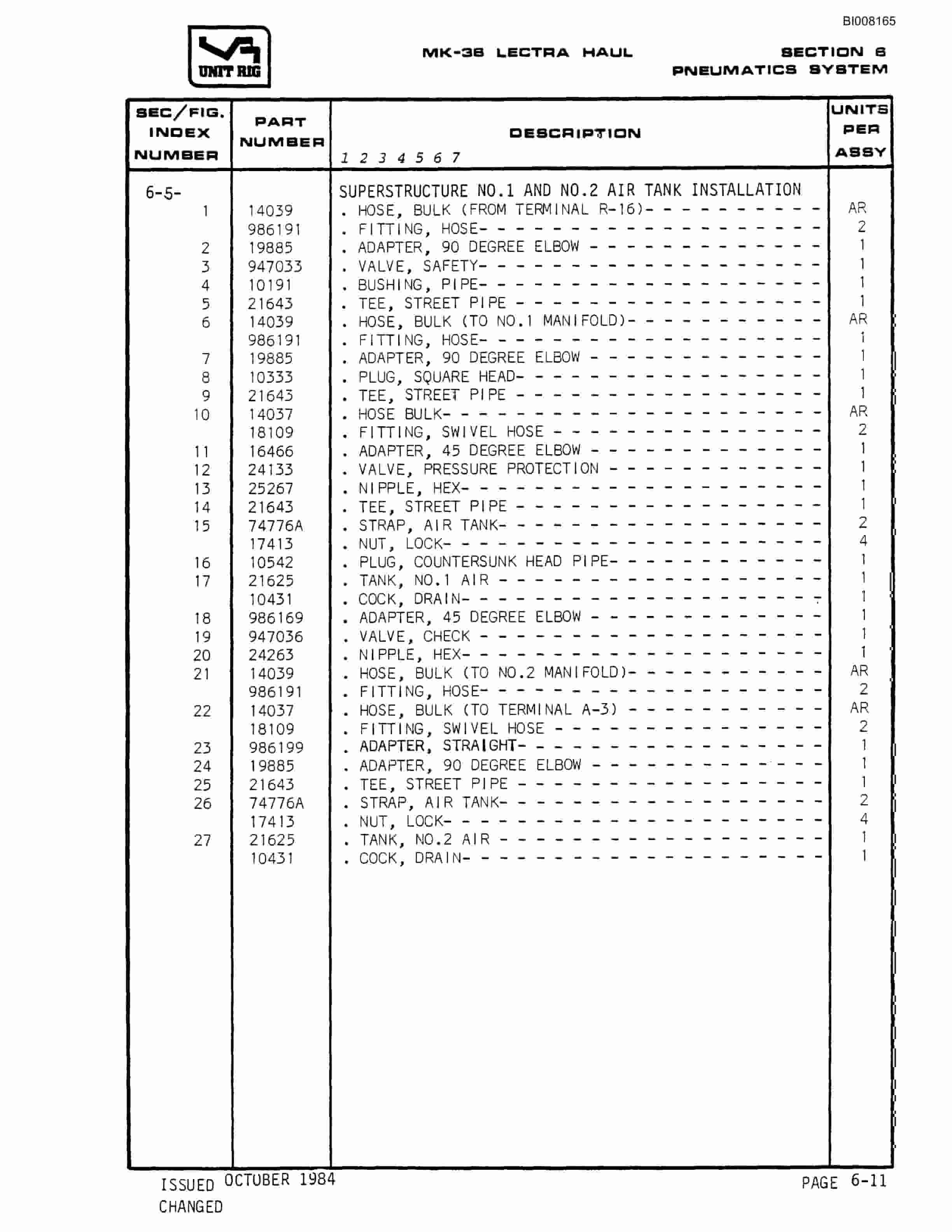 Bucyrus Mark 36 Illustrated Parts Catalog BI008165-3
