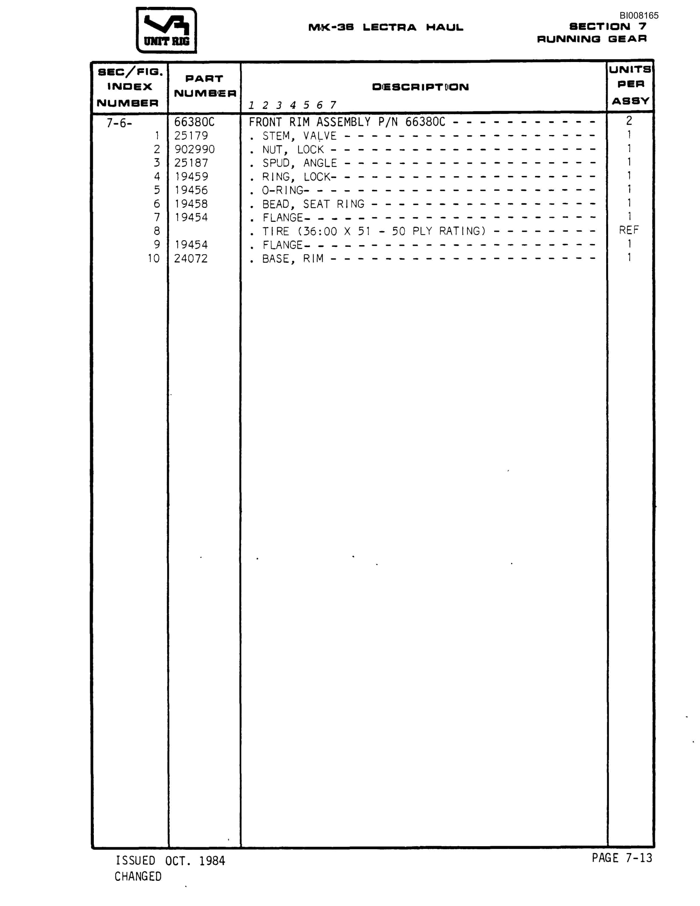 Bucyrus Mark 36 Illustrated Parts Catalog BI008165-5