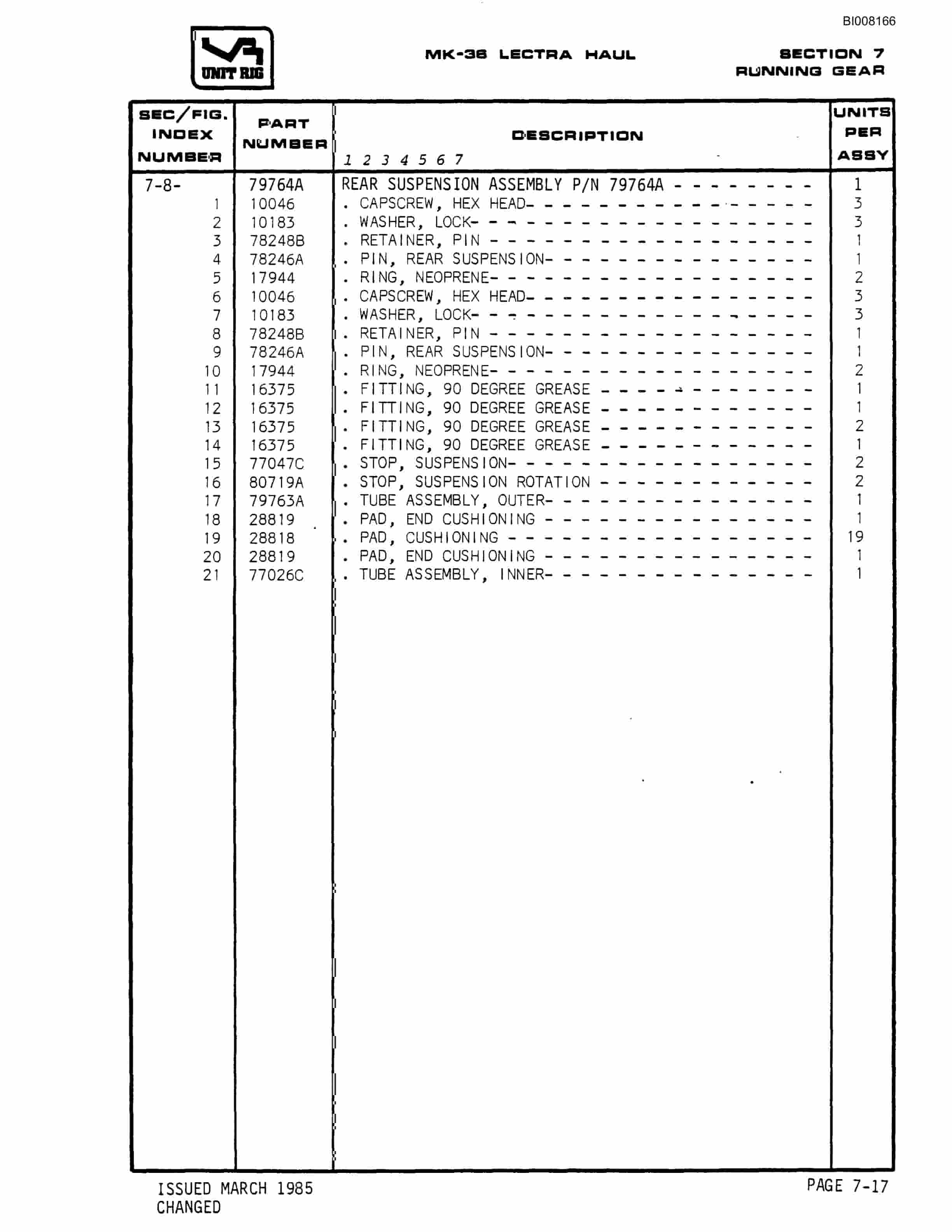 Bucyrus Mark 36 Illustrated Parts Catalog BI008166-4