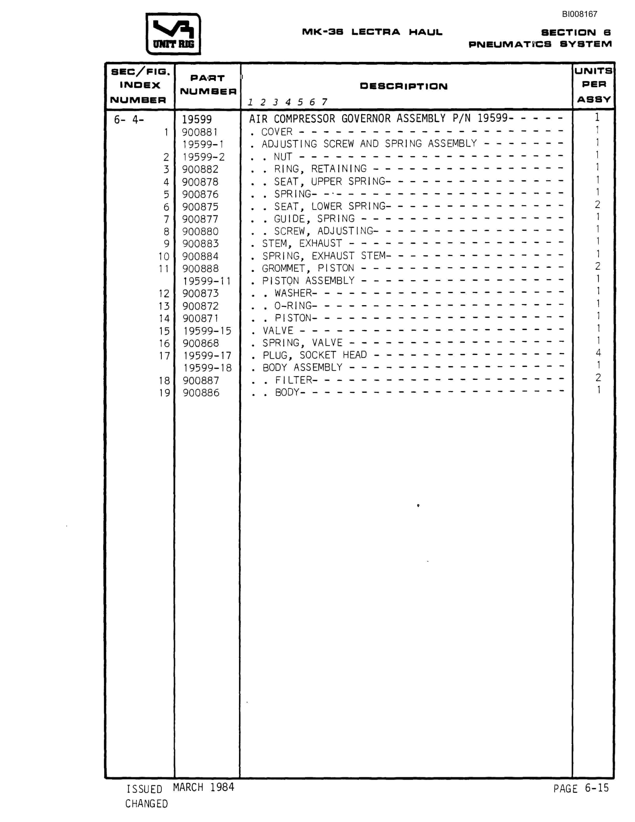 Bucyrus Mark 36 Illustrated Parts Catalog BI008167-3