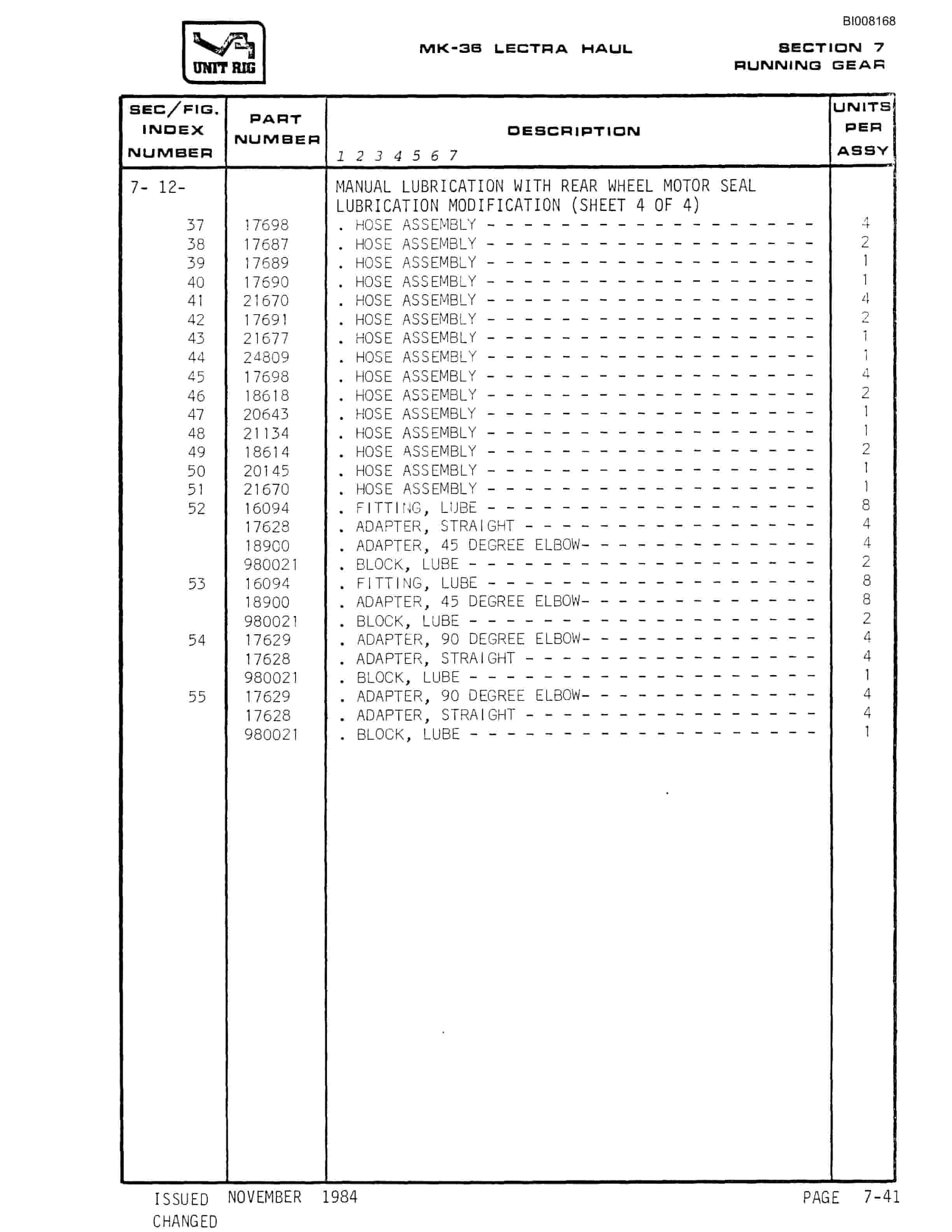 Bucyrus Mark 36 Illustrated Parts Catalog BI008168-5