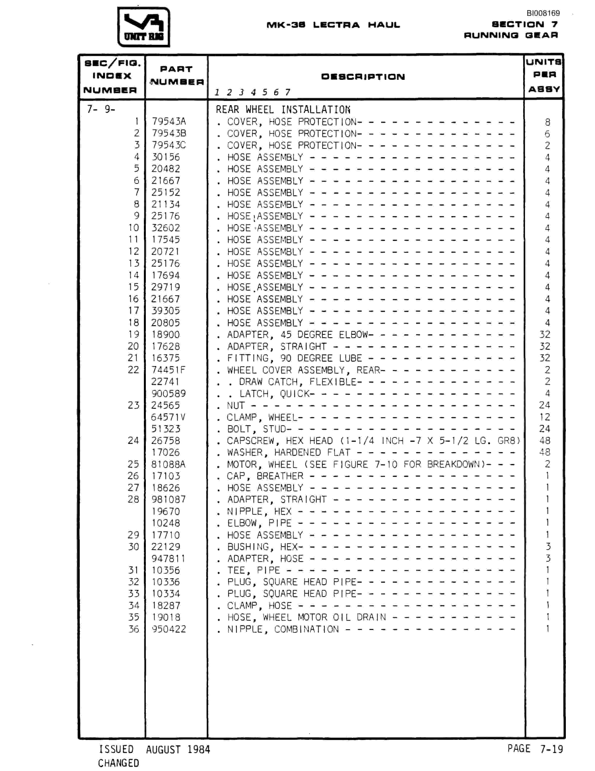 Bucyrus Mark 36 Illustrated Parts Catalog BI008169-4