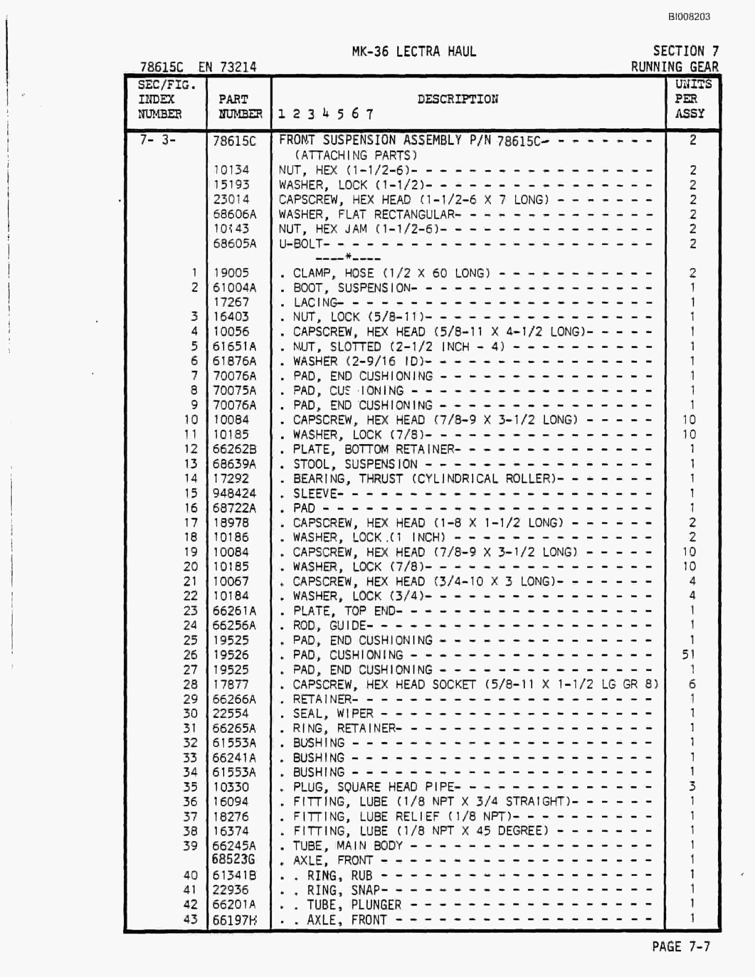 Bucyrus Mark 36 Illustrated Parts Catalog BI008203-4