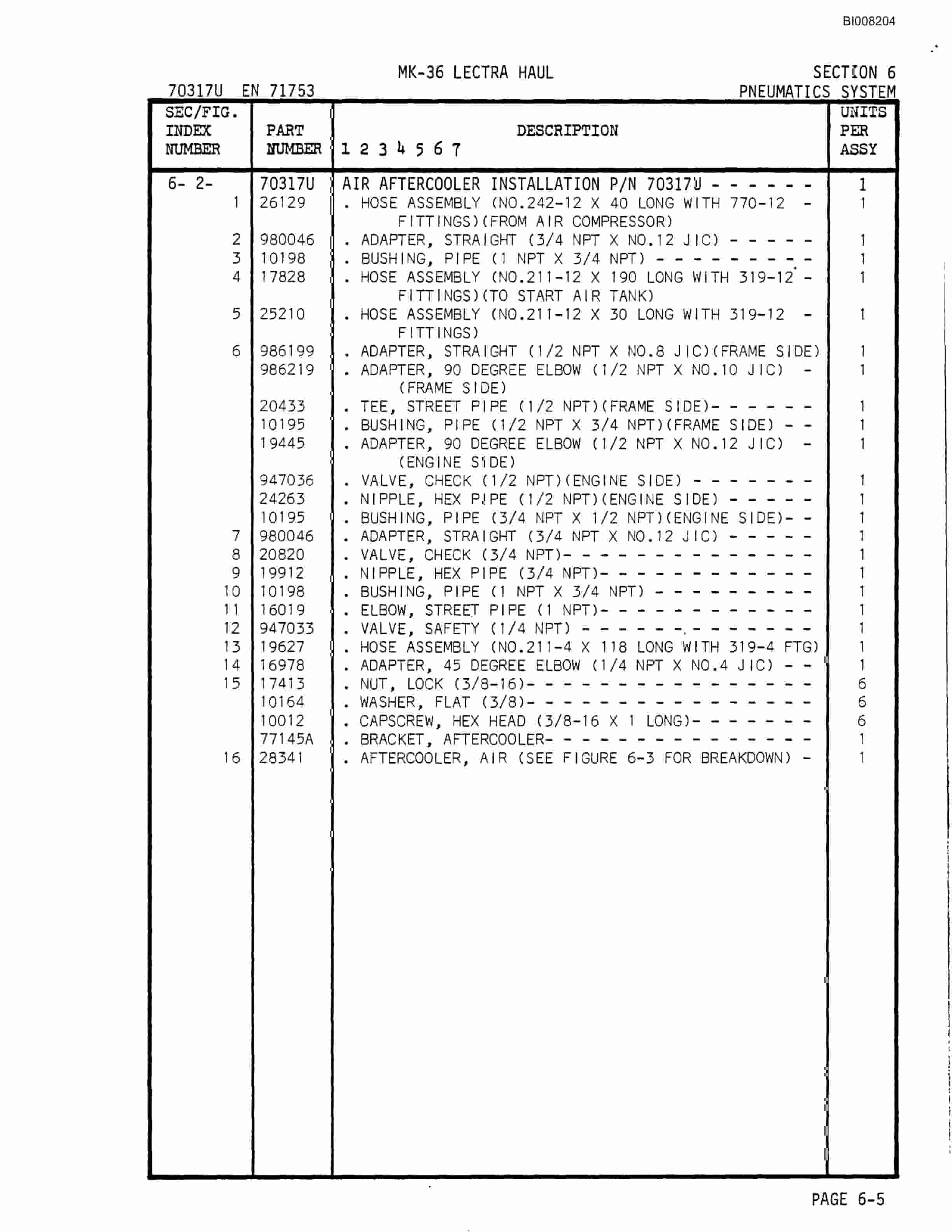 Bucyrus Mark 36 Illustrated Parts Catalog BI008204-3