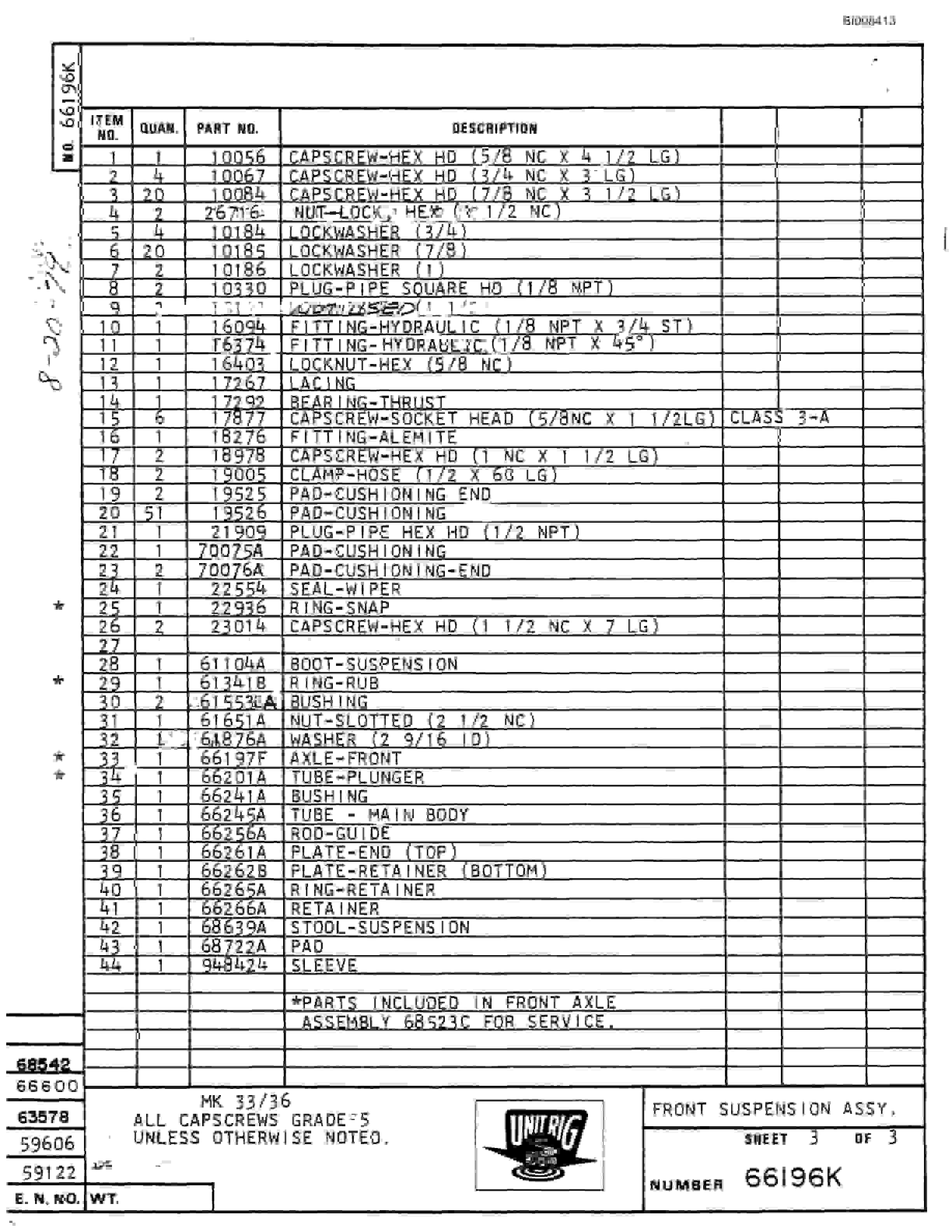 Bucyrus Mark 36 Illustrated Parts Catalog BI008413-2