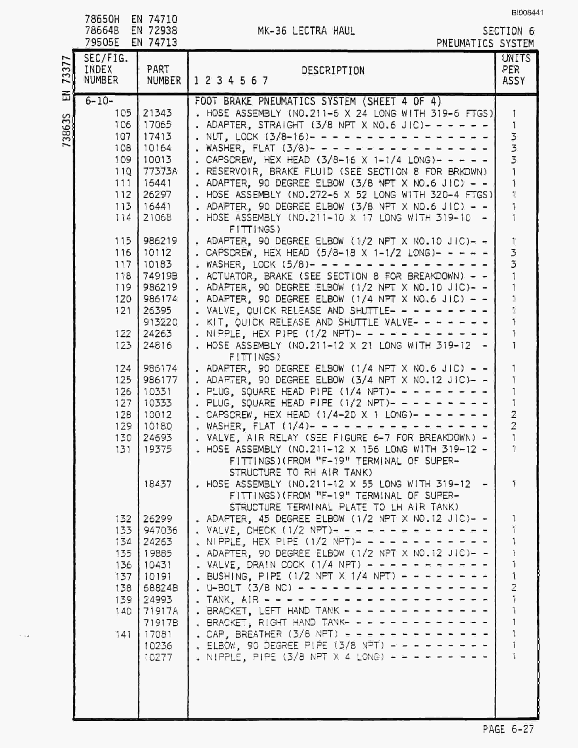 Bucyrus Mark 36 Illustrated Parts Catalog BI008441-4