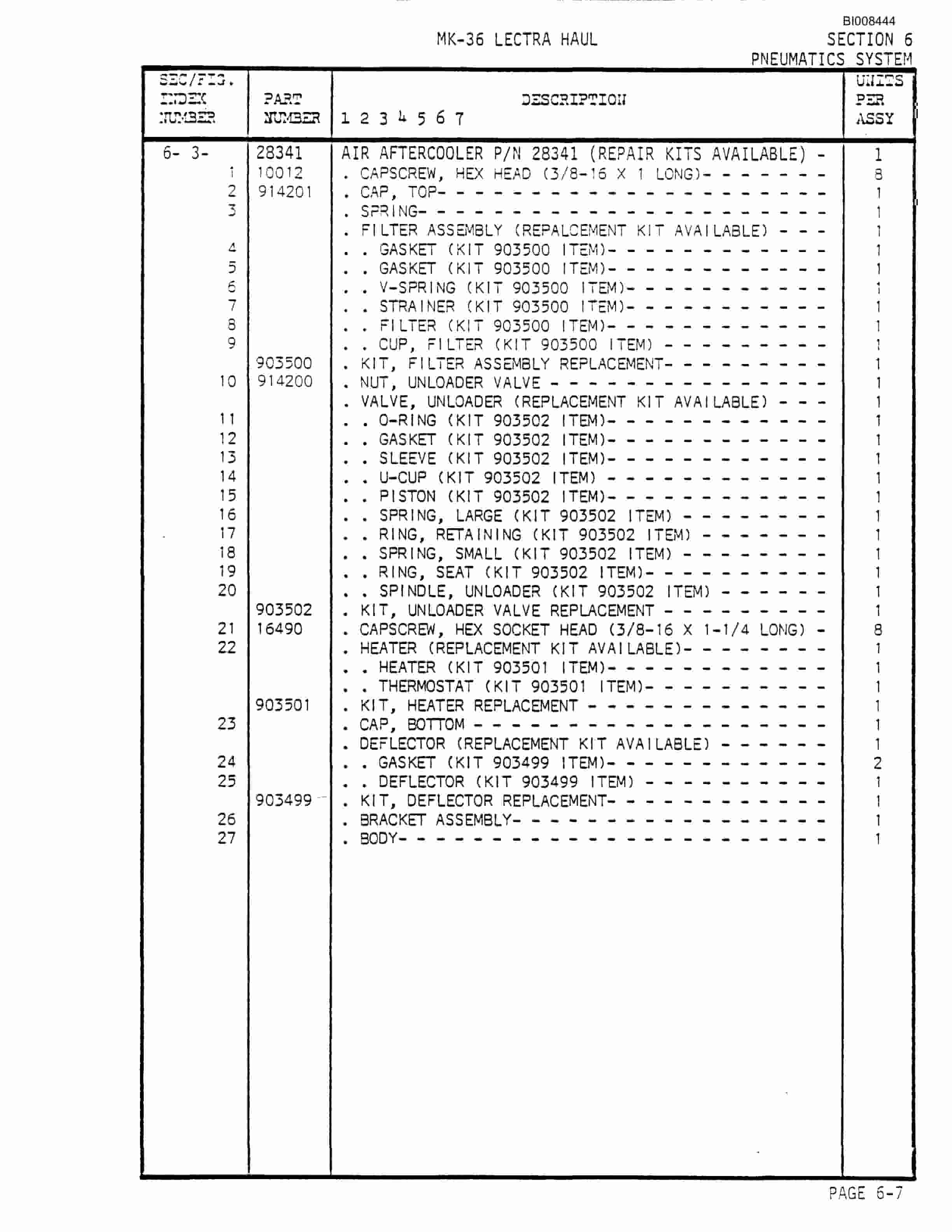 Bucyrus Mark 36 Illustrated Parts Catalog BI008444-3