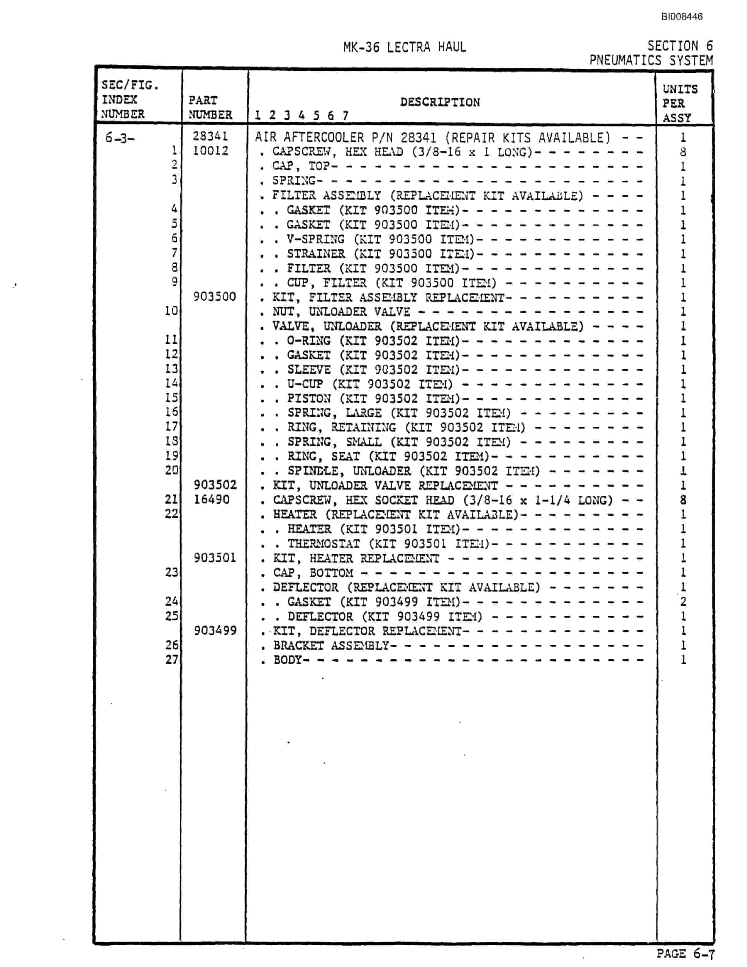 Bucyrus Mark 36 Illustrated Parts Catalog BI008446-3