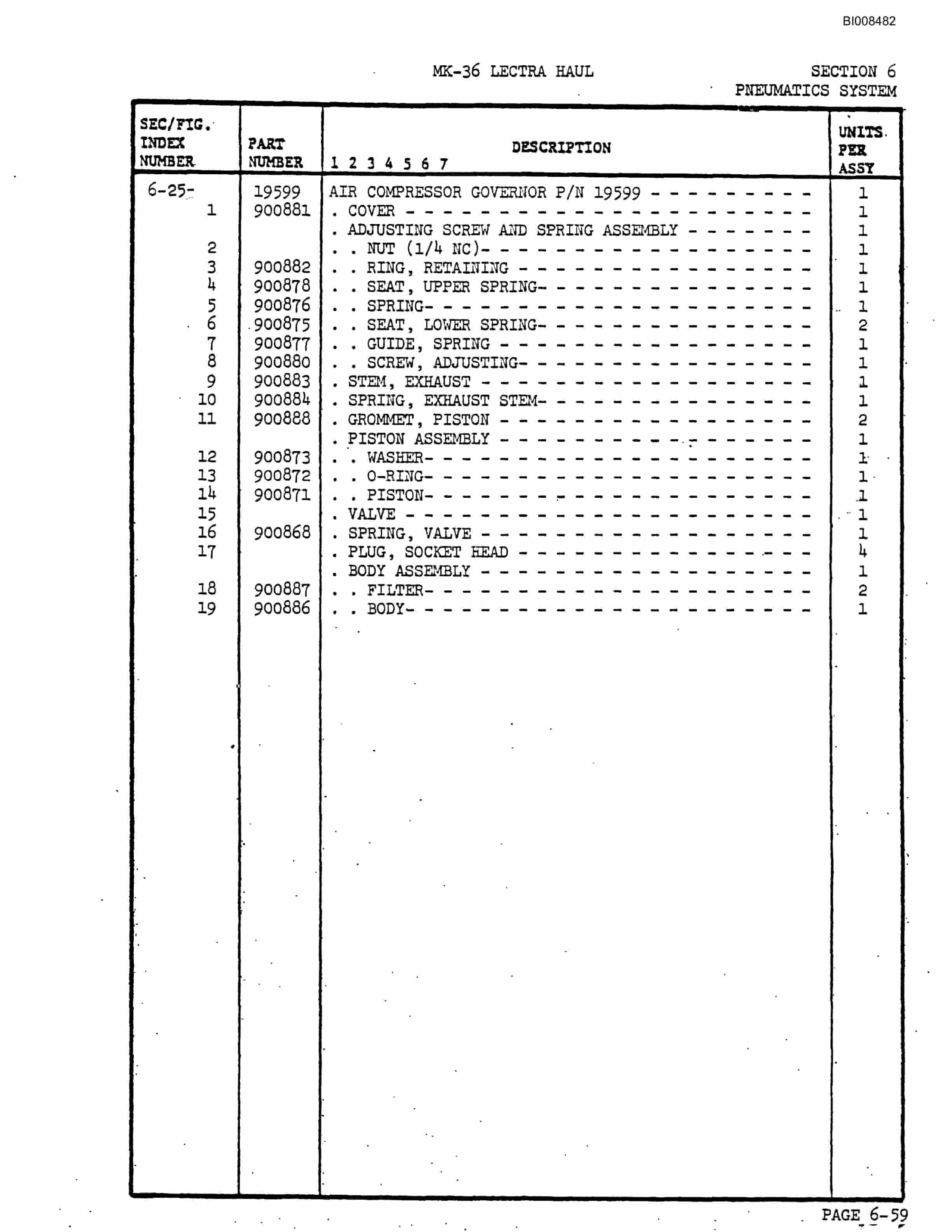 Bucyrus Mark 36 Illustrated Parts Catalog BI008482-5