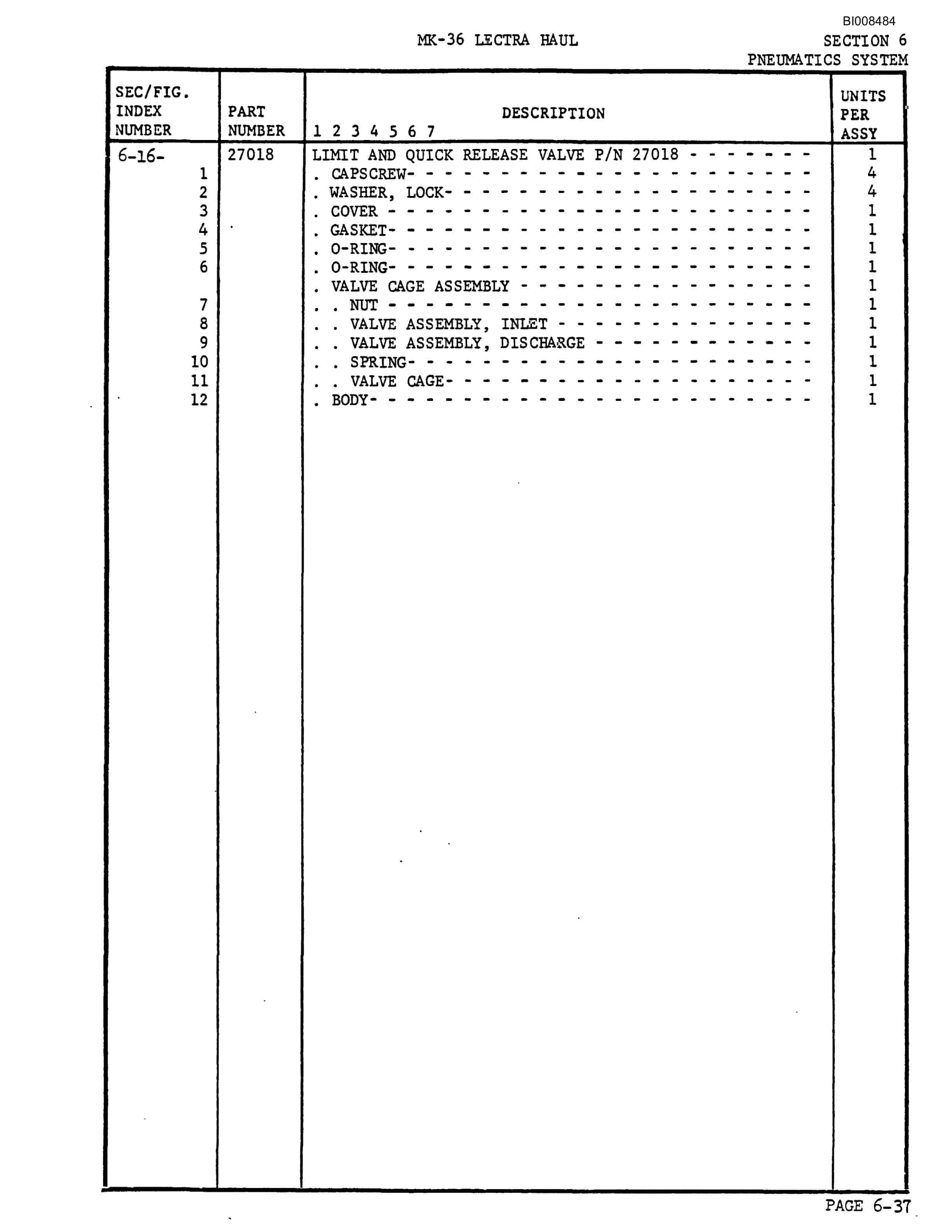 Bucyrus Mark 36 Illustrated Parts Catalog BI008484-4