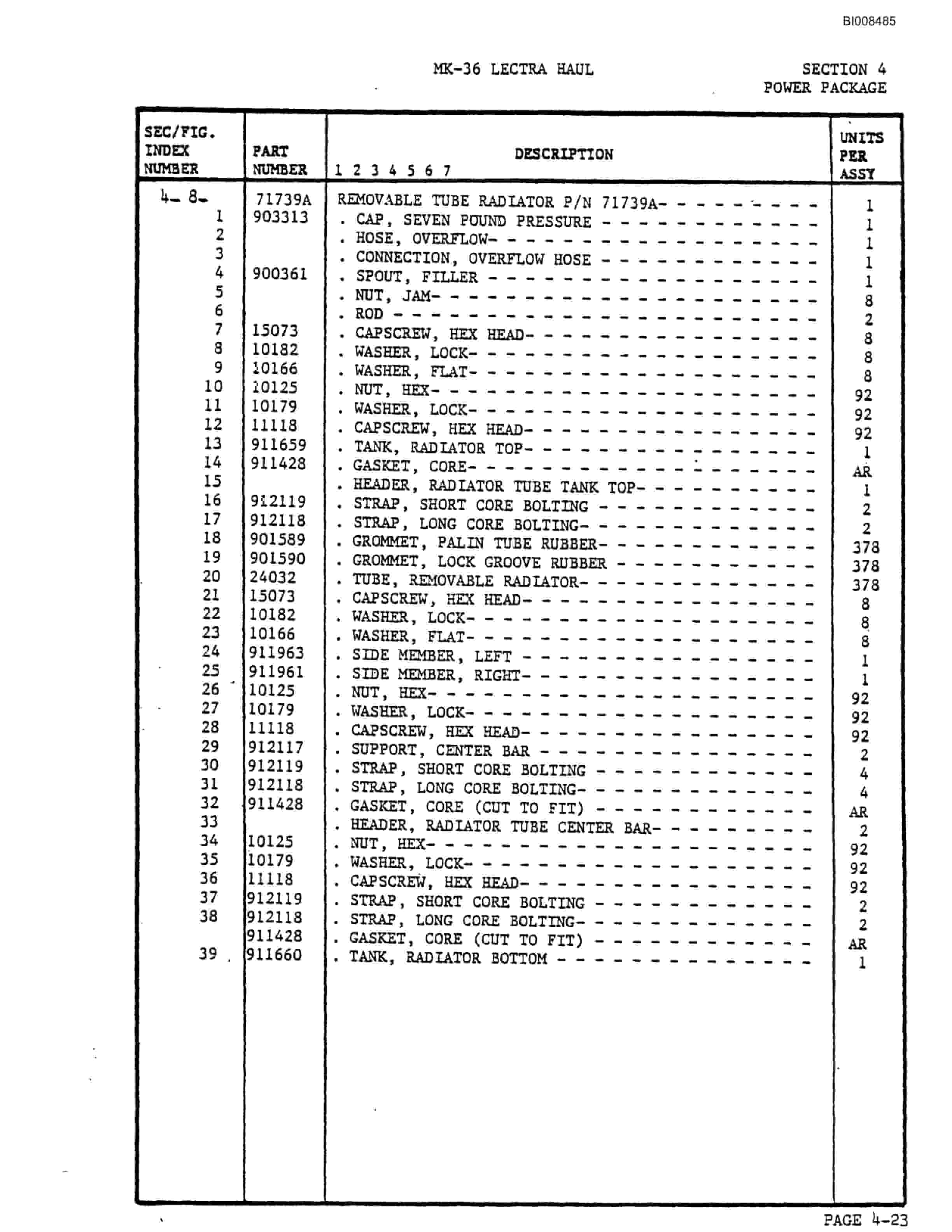 Bucyrus Mark 36 Illustrated Parts Catalog BI008485-2