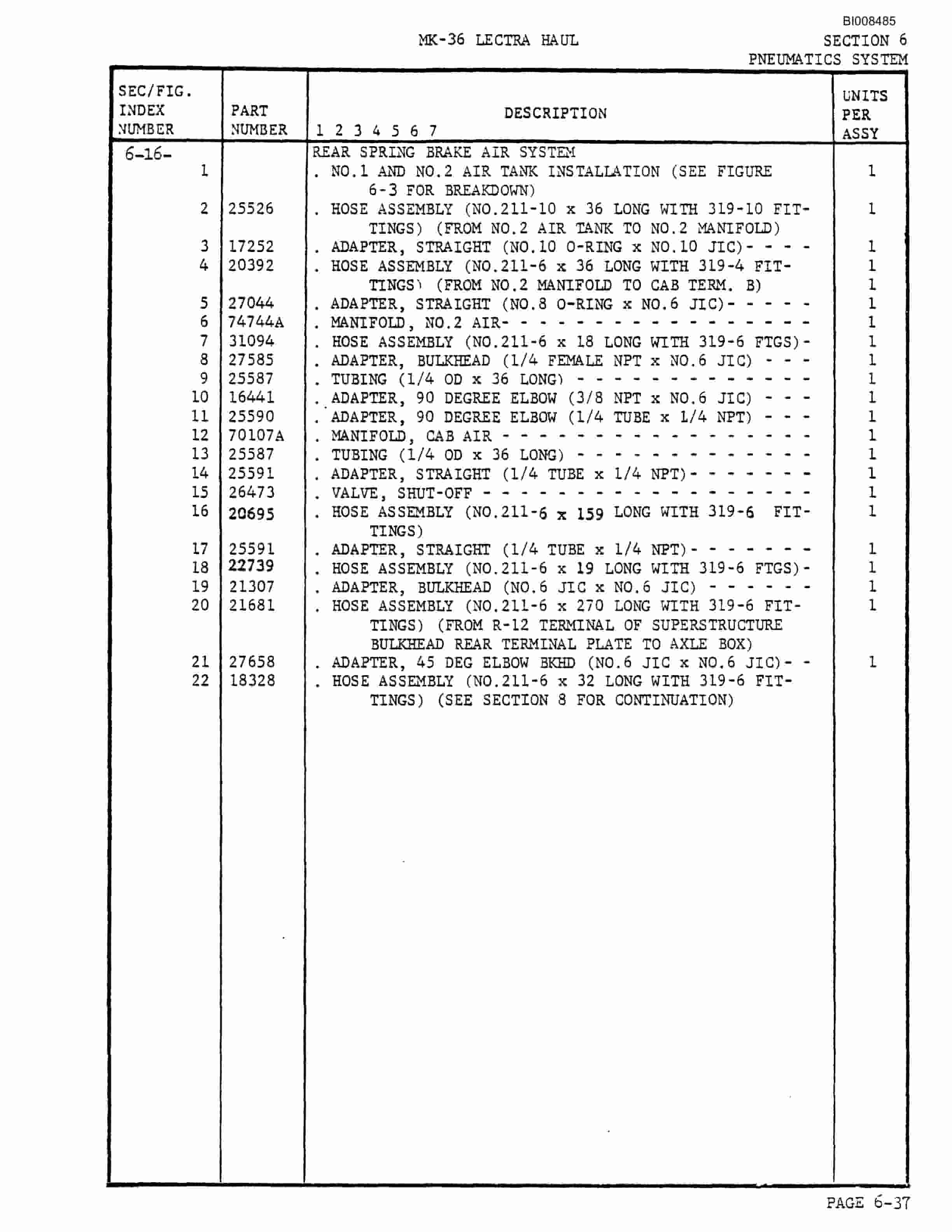 Bucyrus Mark 36 Illustrated Parts Catalog BI008485-4