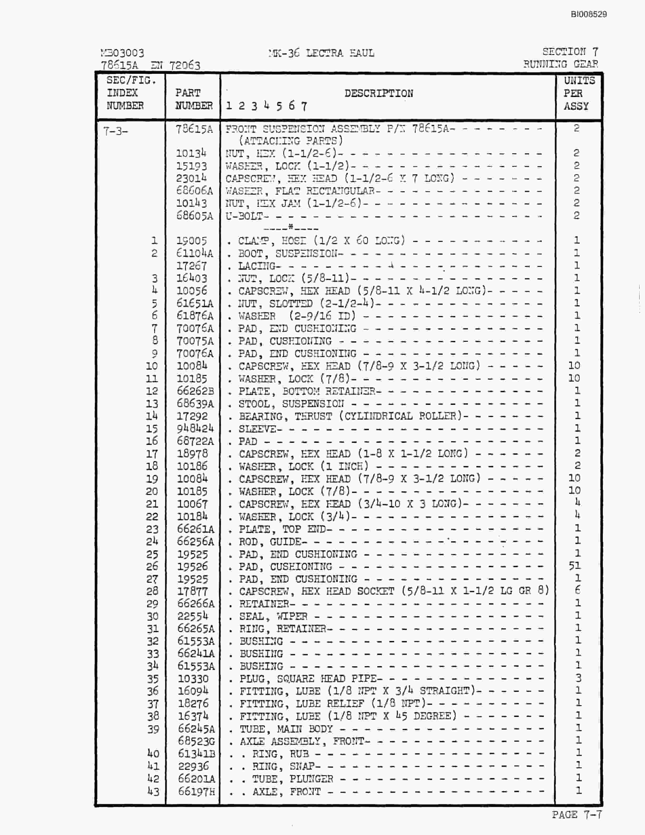 Bucyrus Mark 36 Illustrated Parts Catalog BI008529-5
