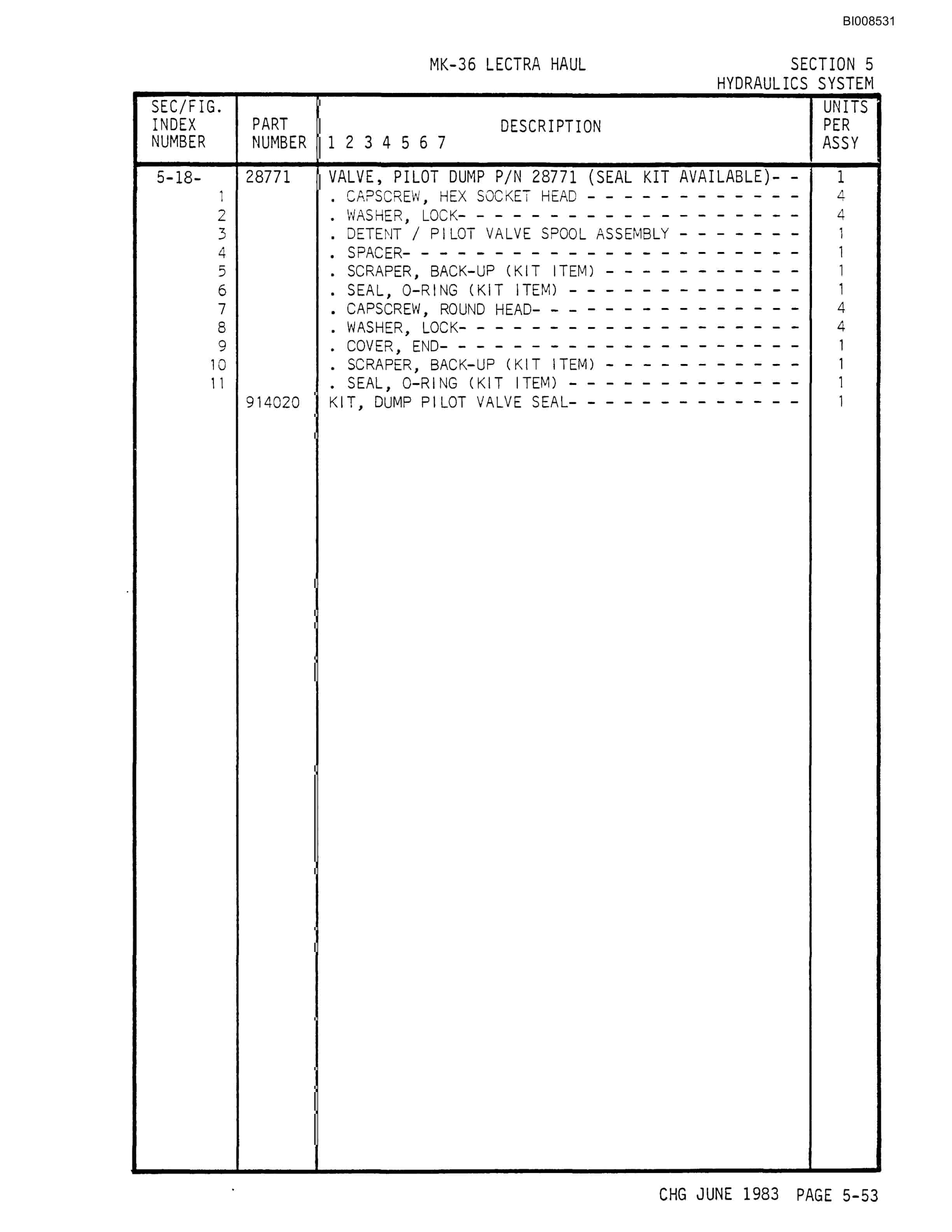 Bucyrus Mark 36 Illustrated Parts Catalog BI008531-3