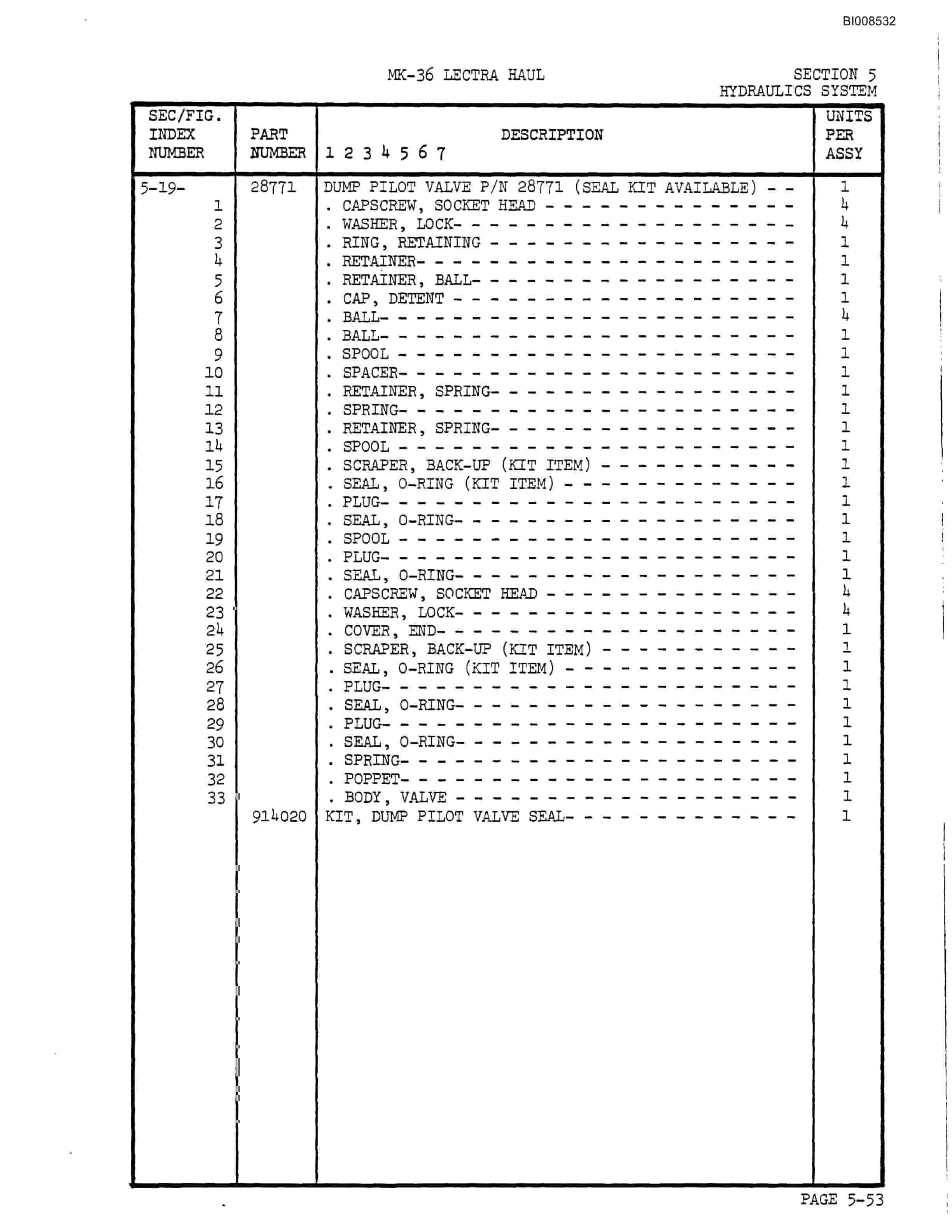 Bucyrus Mark 36 Illustrated Parts Catalog BI008532-3