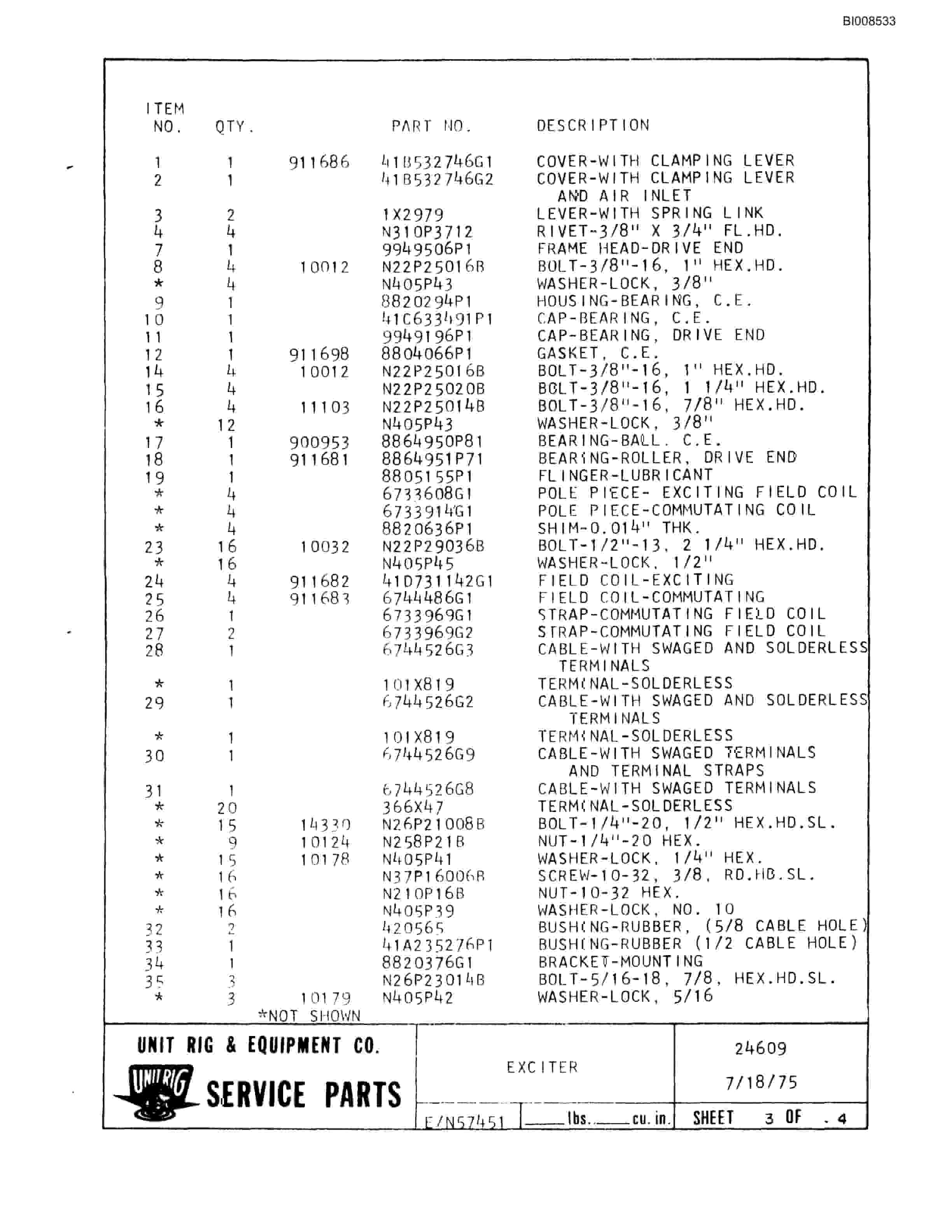 Bucyrus Mark 36 Illustrated Parts Catalog BI008533-5